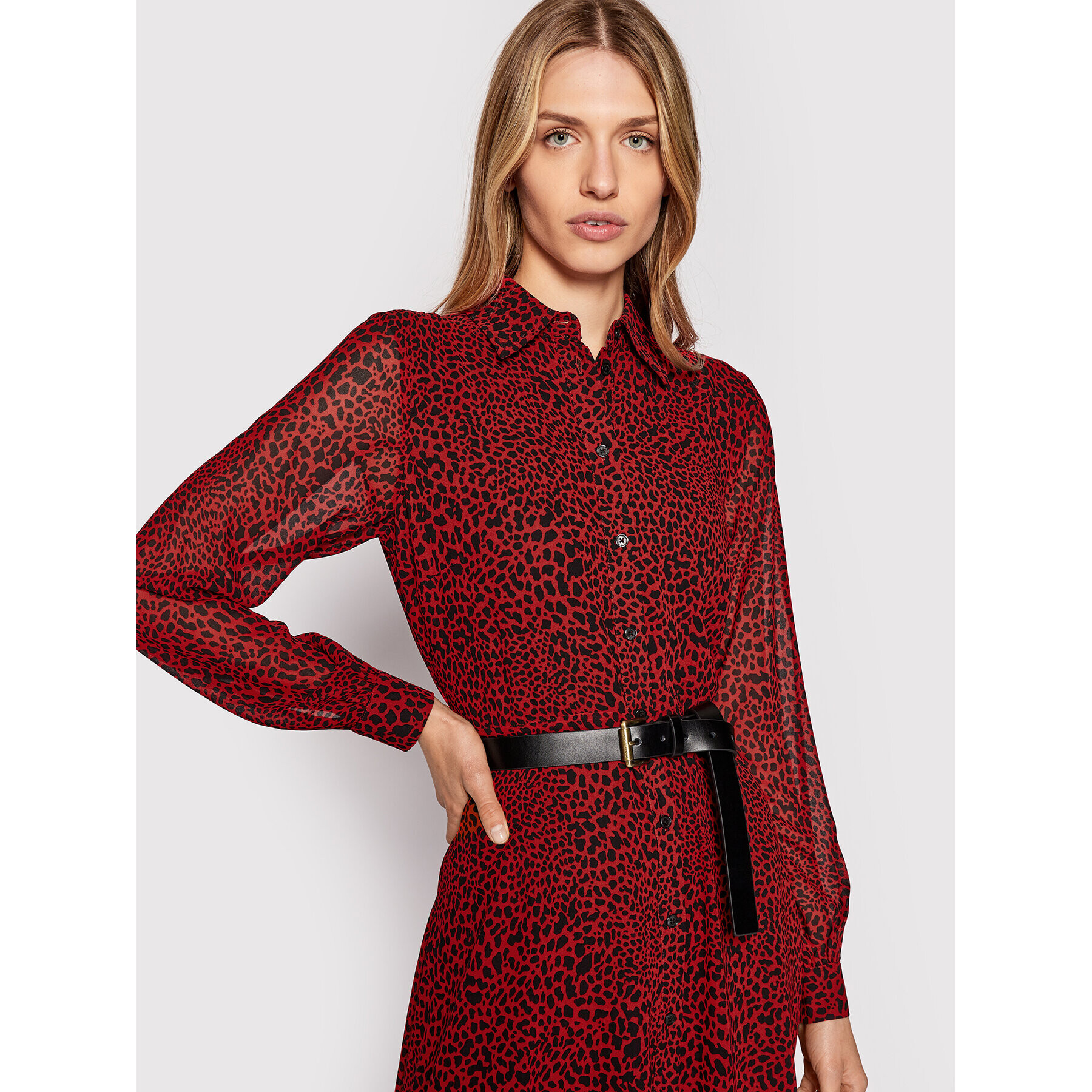 MICHAEL Michael Kors Рокля тип риза MU280YH6G4 Червен Regular Fit - Pepit.bg