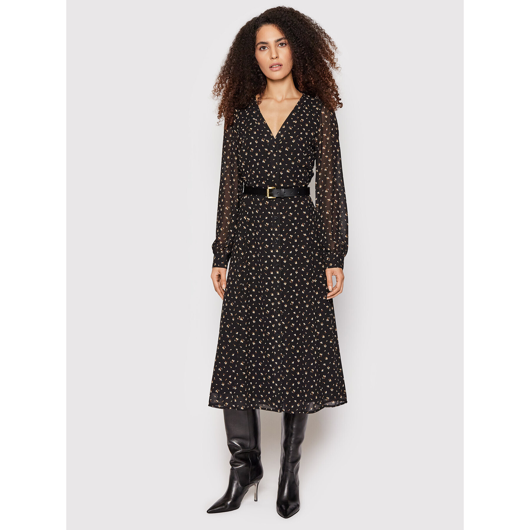 MICHAEL Michael Kors Рокля тип риза Kate MH18Y464PE Черен Regular Fit - Pepit.bg