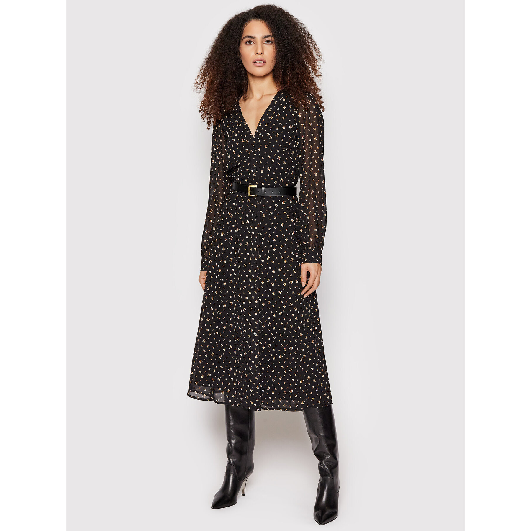 MICHAEL Michael Kors Рокля тип риза Kate MH18Y464PE Черен Regular Fit - Pepit.bg