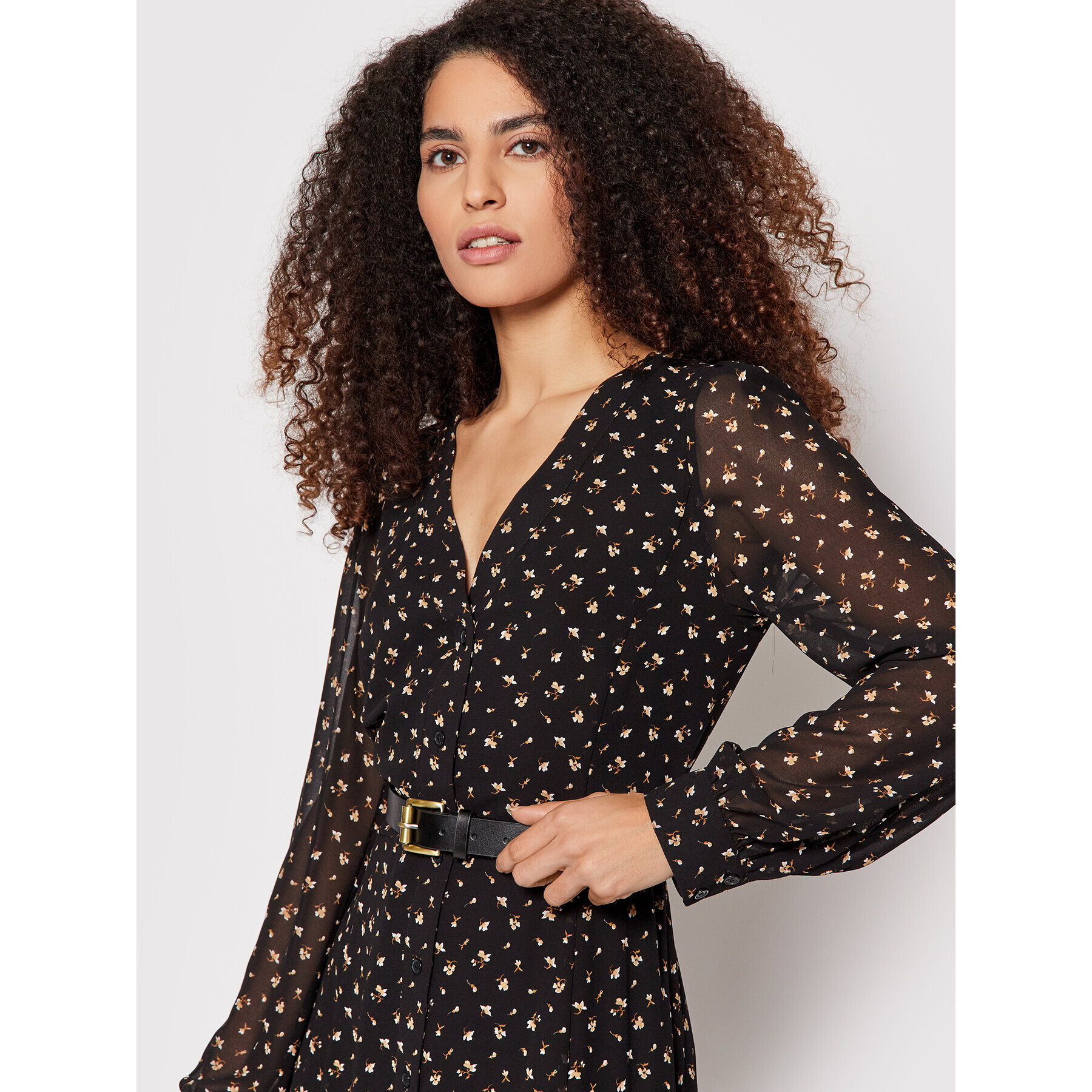 MICHAEL Michael Kors Рокля тип риза Kate MH18Y464PE Черен Regular Fit - Pepit.bg