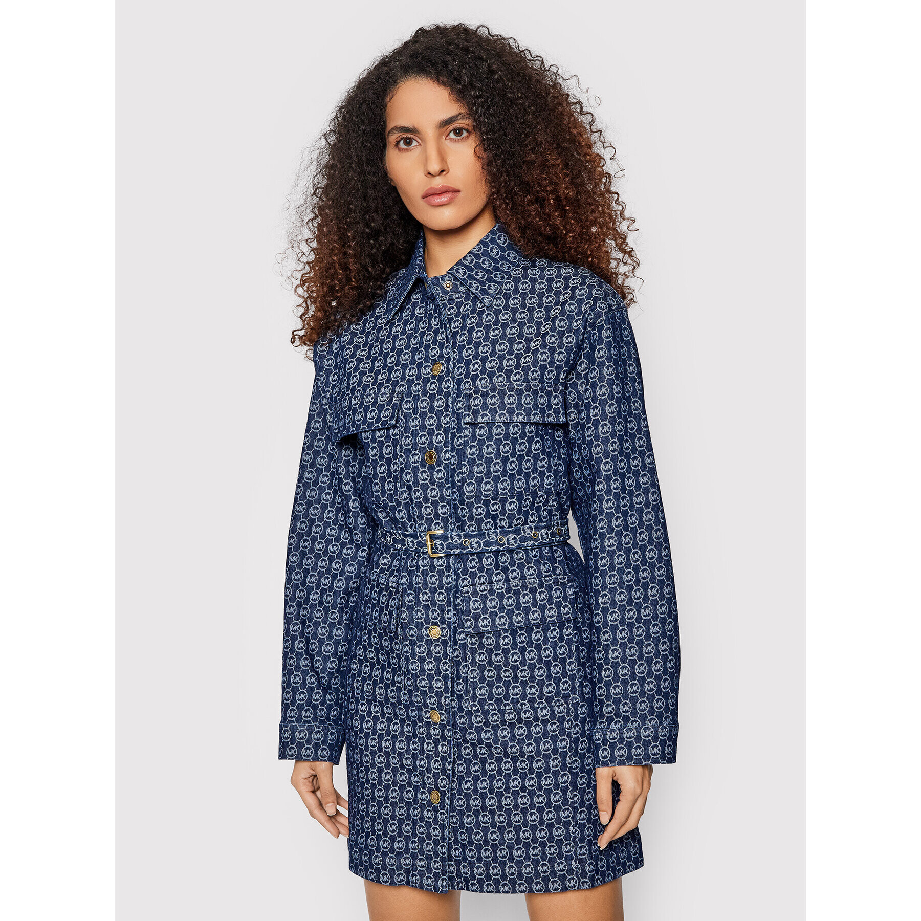 MICHAEL Michael Kors Рокля тип риза MF180VW30U Тъмносин Regular Fit - Pepit.bg