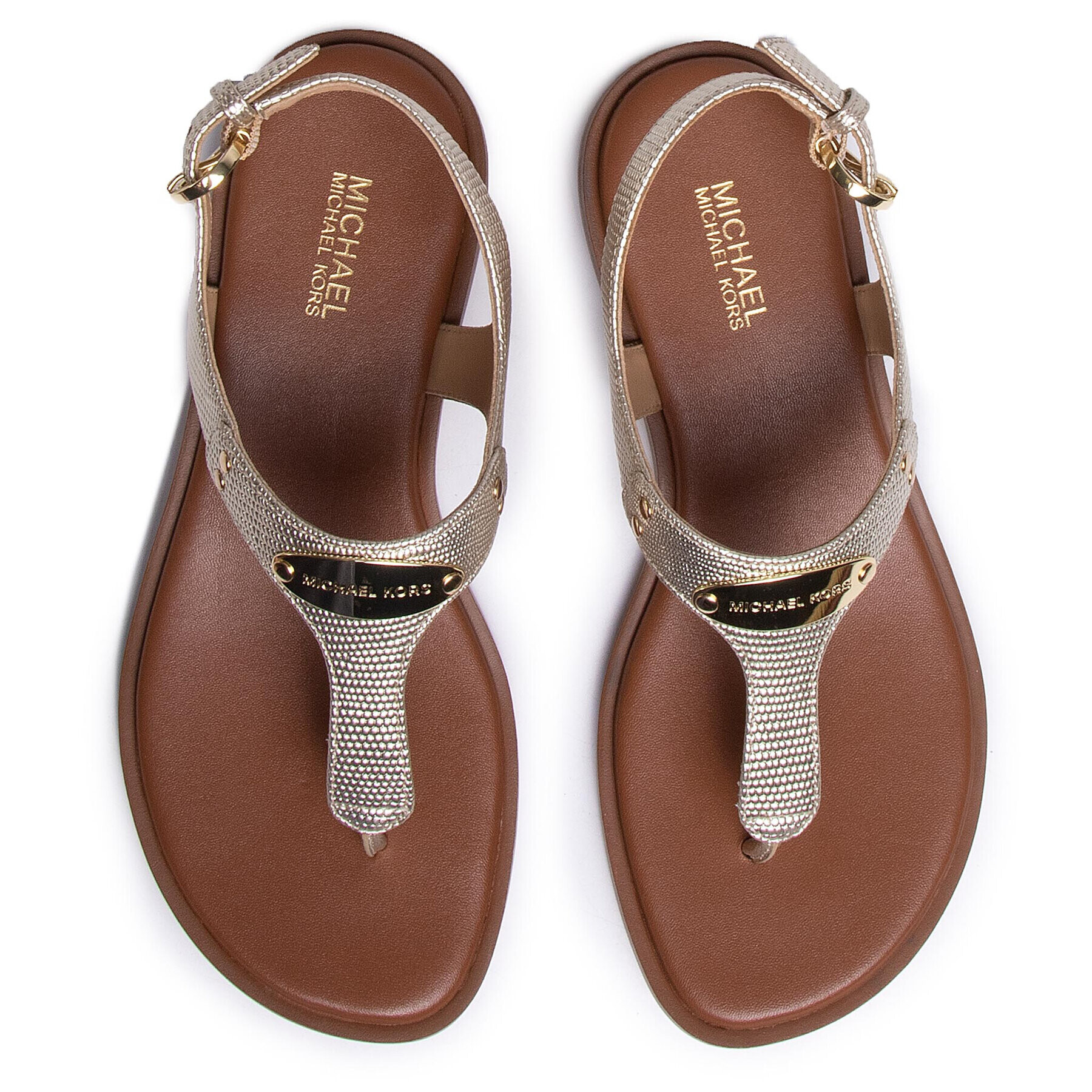 MICHAEL Michael Kors Сандали Mk Plate Thong 40R4MKFA1M Златист - Pepit.bg