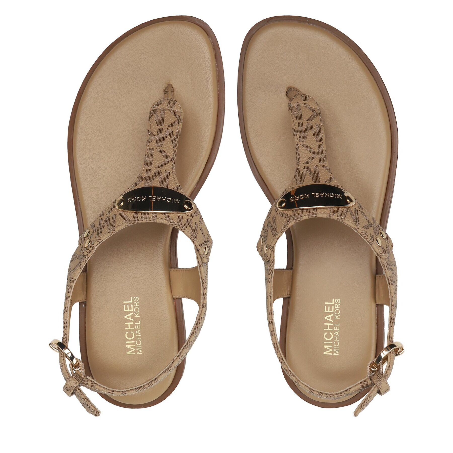 MICHAEL Michael Kors Сандали Mk Plate Thong 40R5MKFA1B Кафяв - Pepit.bg