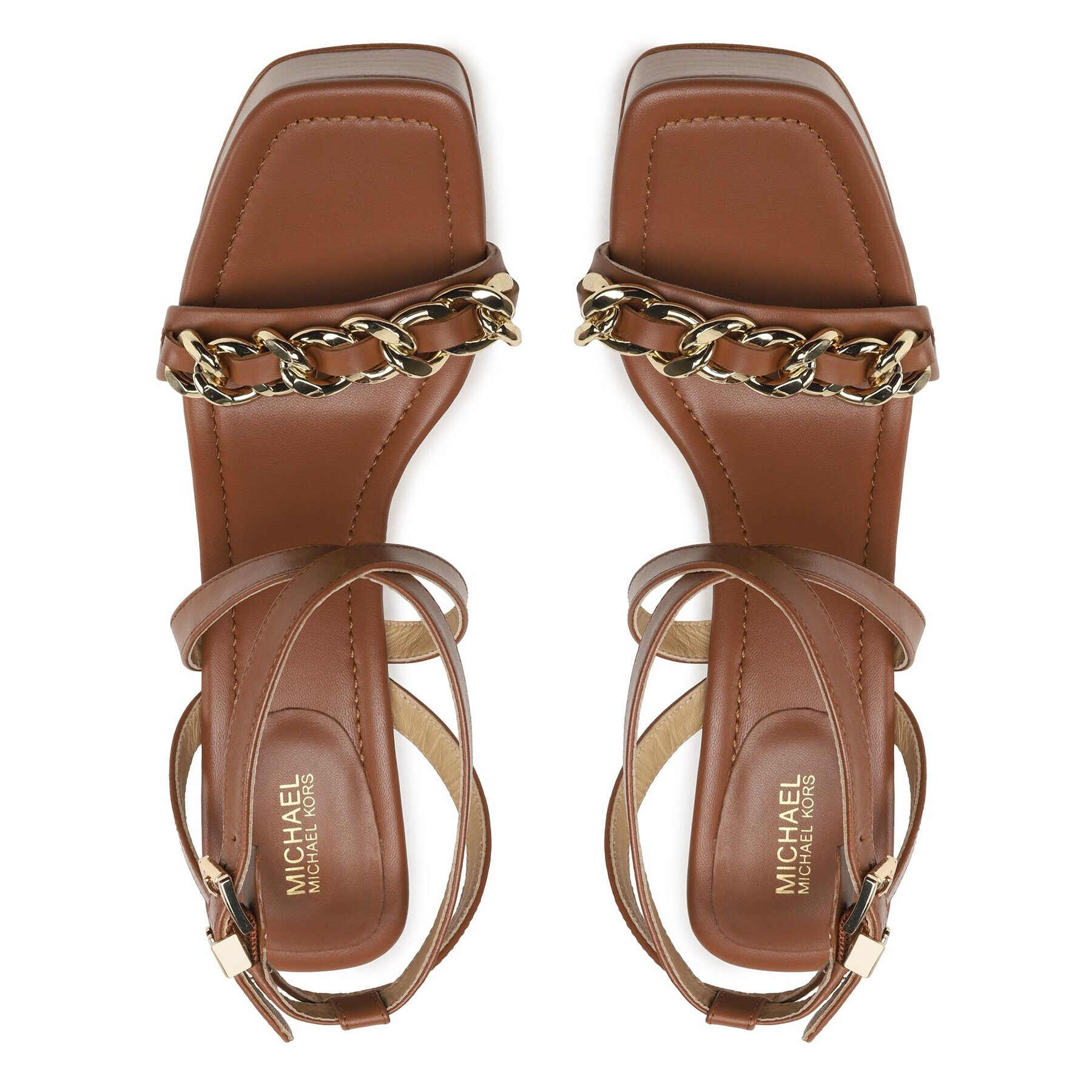 MICHAEL Michael Kors Сандали Paola Chain Platform 40S3PLHS1L Кафяв - Pepit.bg