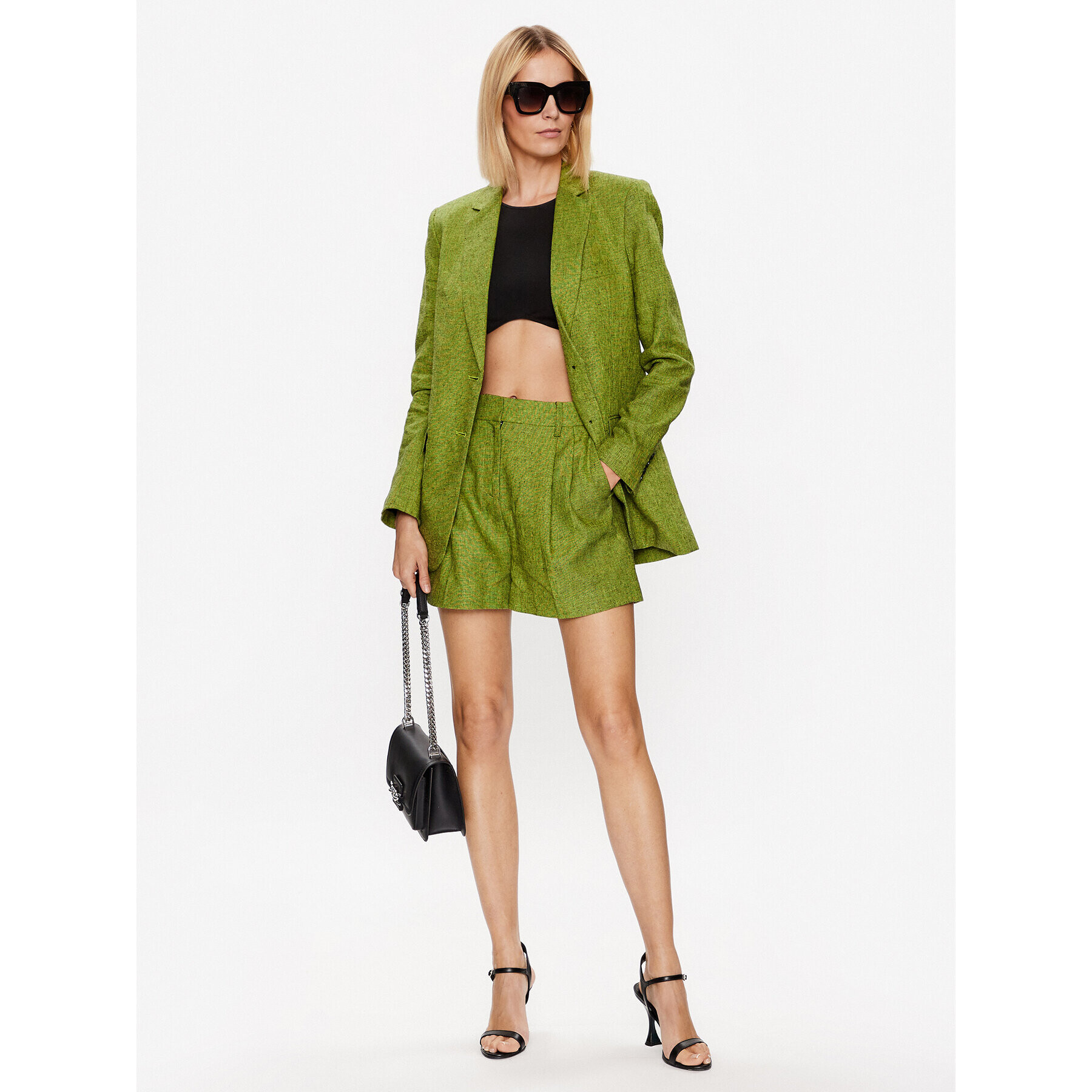 MICHAEL Michael Kors Шорти от плат MS330124LP Зелен Relaxed Fit - Pepit.bg