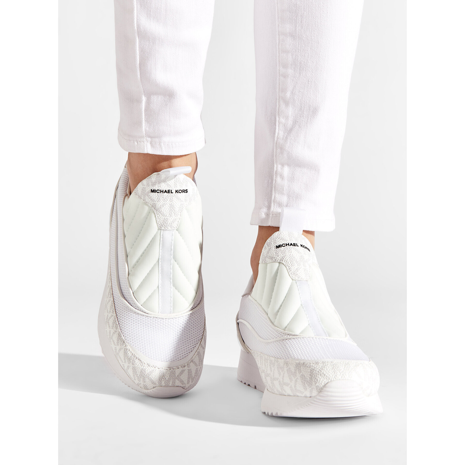 MICHAEL Michael Kors Сникърси Allie Stride Slip On 43S2ALFP5D Бял - Pepit.bg
