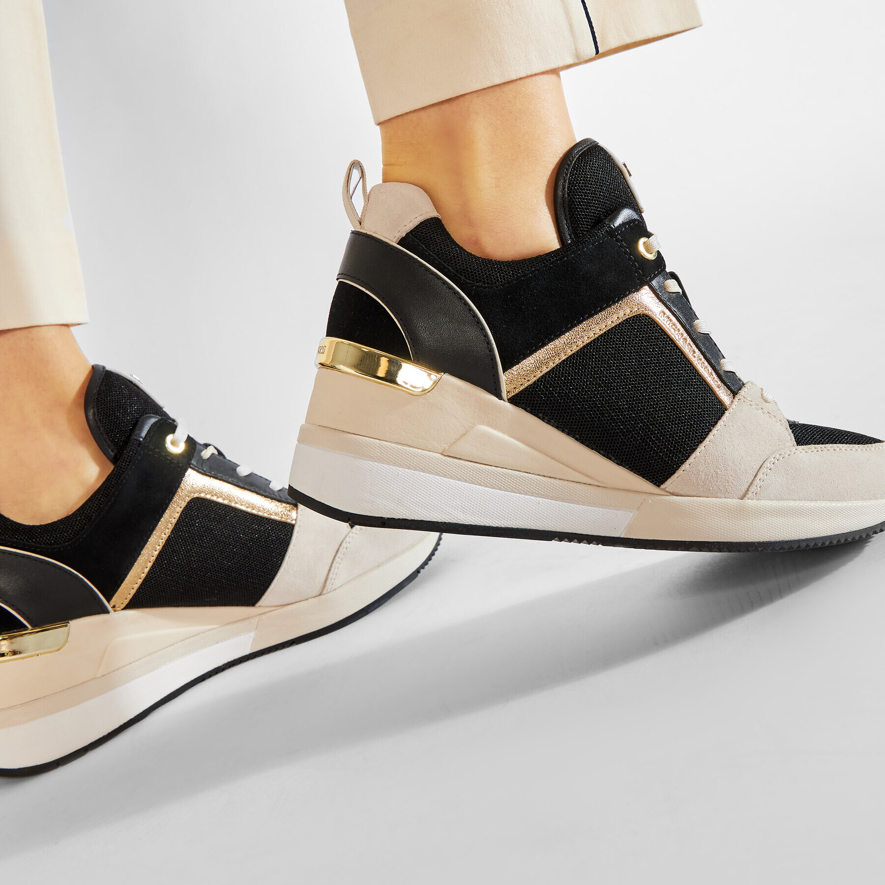 MICHAEL Michael Kors Сникърси Georgie Trainer 43R9GEFS1S Черен - Pepit.bg