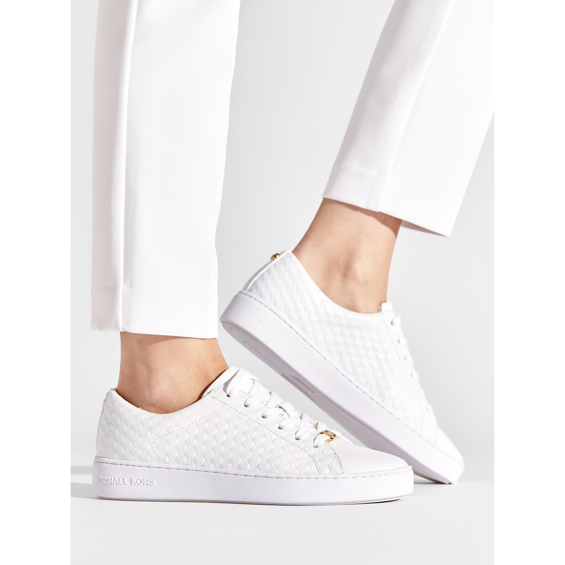 MICHAEL Michael Kors Сникърси Keaton Lace Up 43T2KTFS2L Бял - Pepit.bg