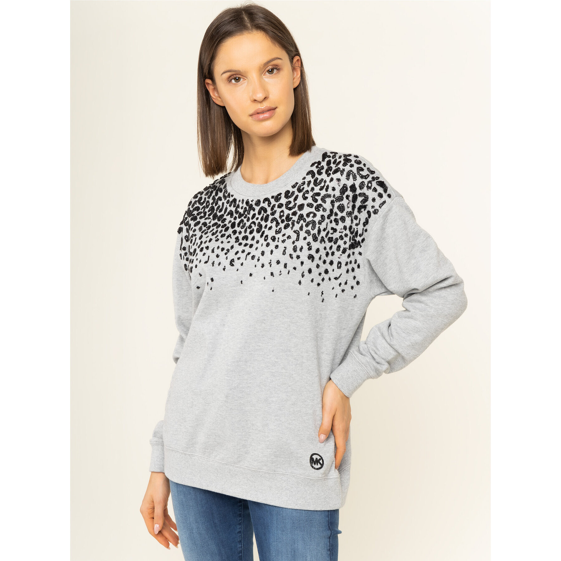 MICHAEL Michael Kors Суитшърт Leopard MF95MBEBDD Сив Regular Fit - Pepit.bg