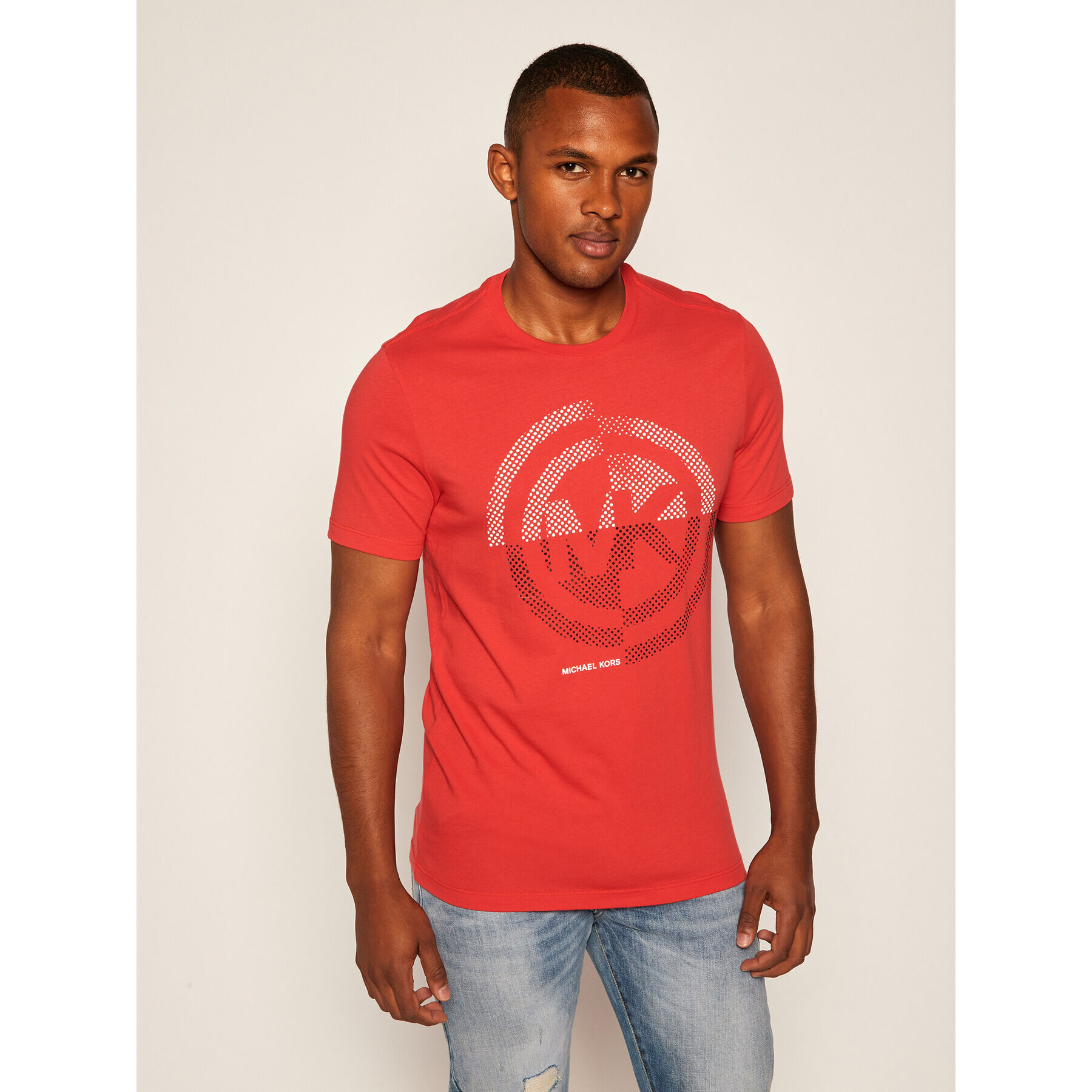 MICHAEL Michael Kors Тишърт Graphic Logo CU05JK0FV4 Червен Regular Fit - Pepit.bg