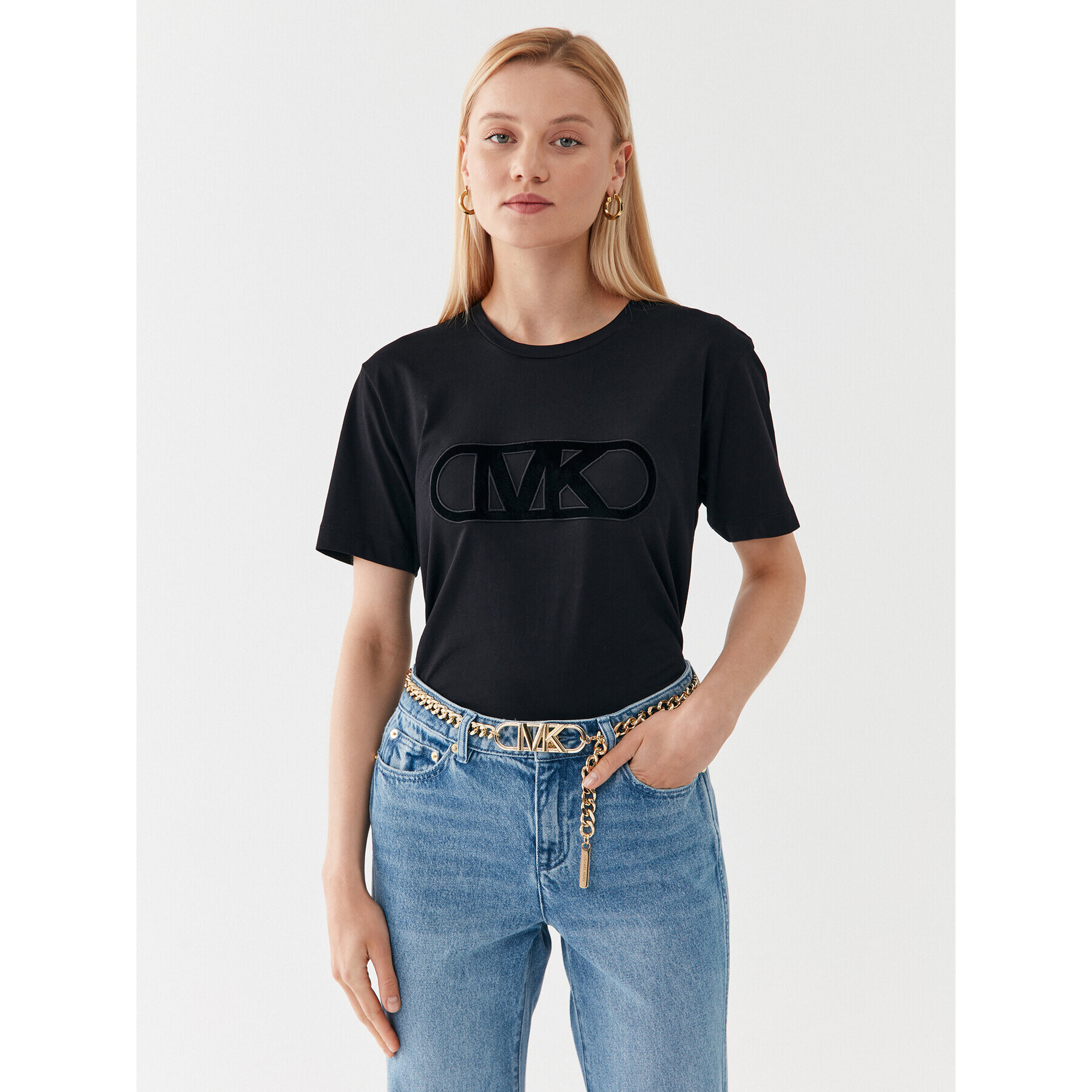 MICHAEL Michael Kors Тишърт MF3513297J Черен Relaxed Fit - Pepit.bg