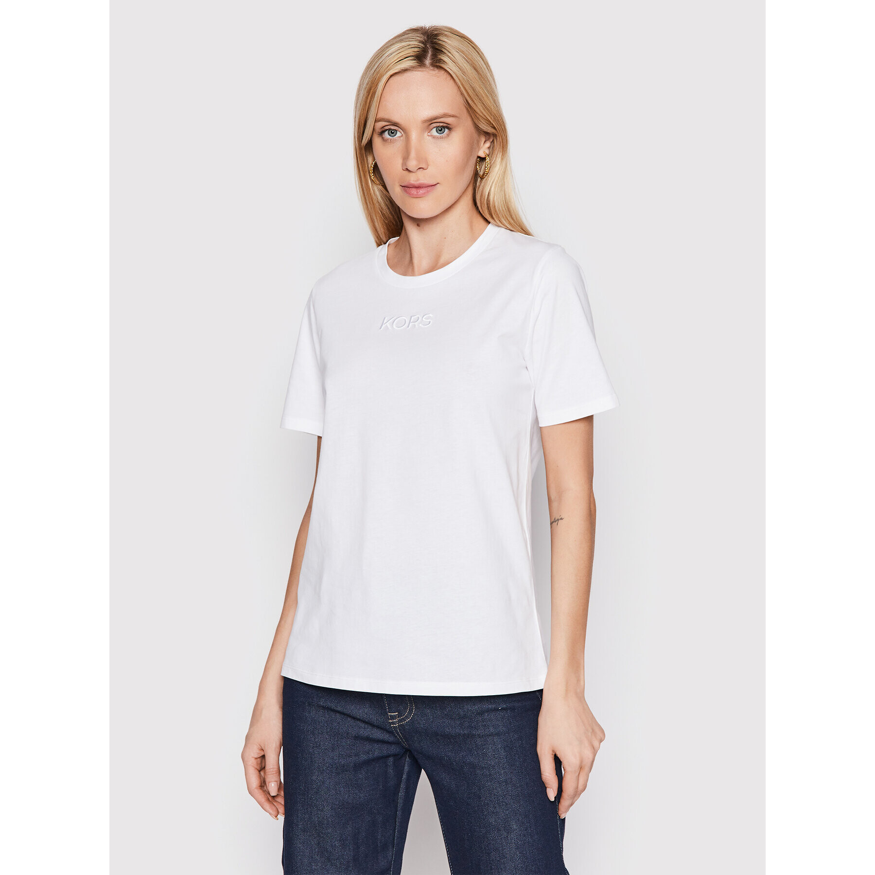 MICHAEL Michael Kors Тишърт MU250SJ97J Бял Regular Fit - Pepit.bg