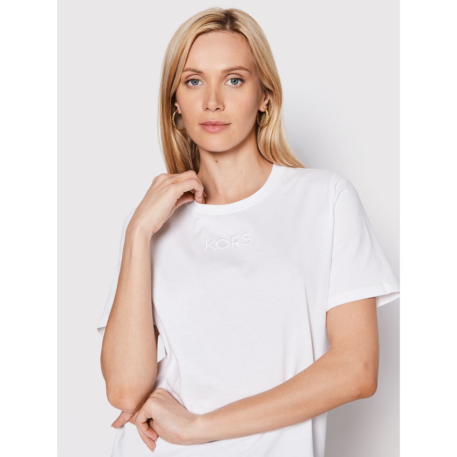 MICHAEL Michael Kors Тишърт MU250SJ97J Бял Regular Fit - Pepit.bg