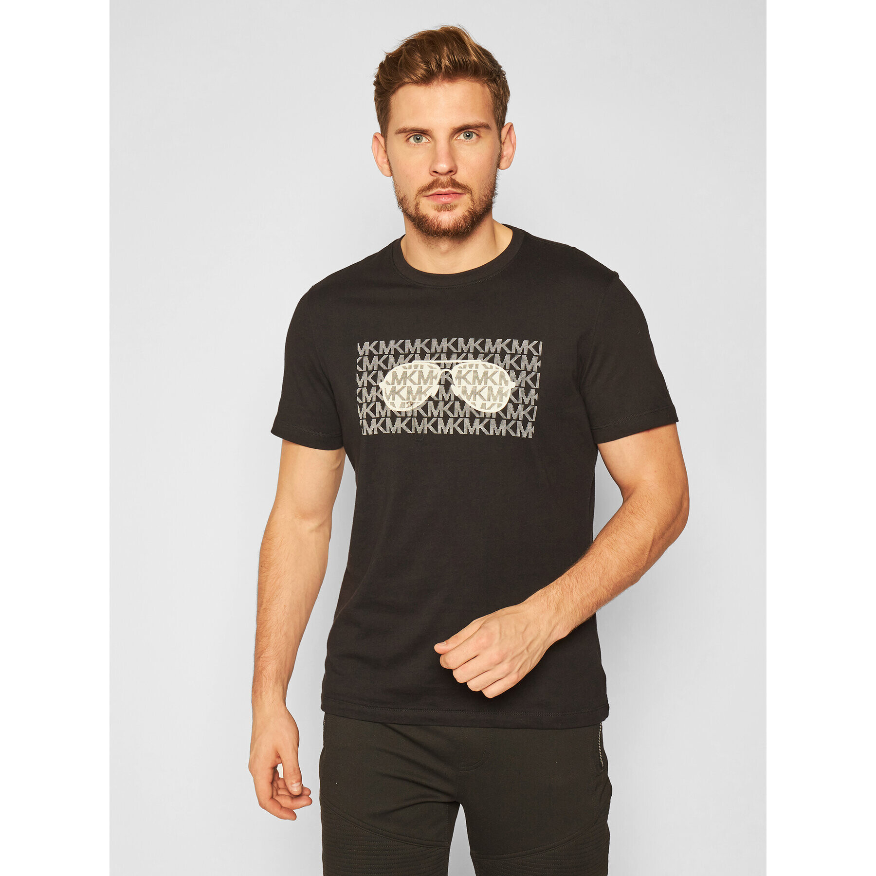 MICHAEL Michael Kors Тишърт Printed CF05JW5FV4 Черен Regular Fit - Pepit.bg