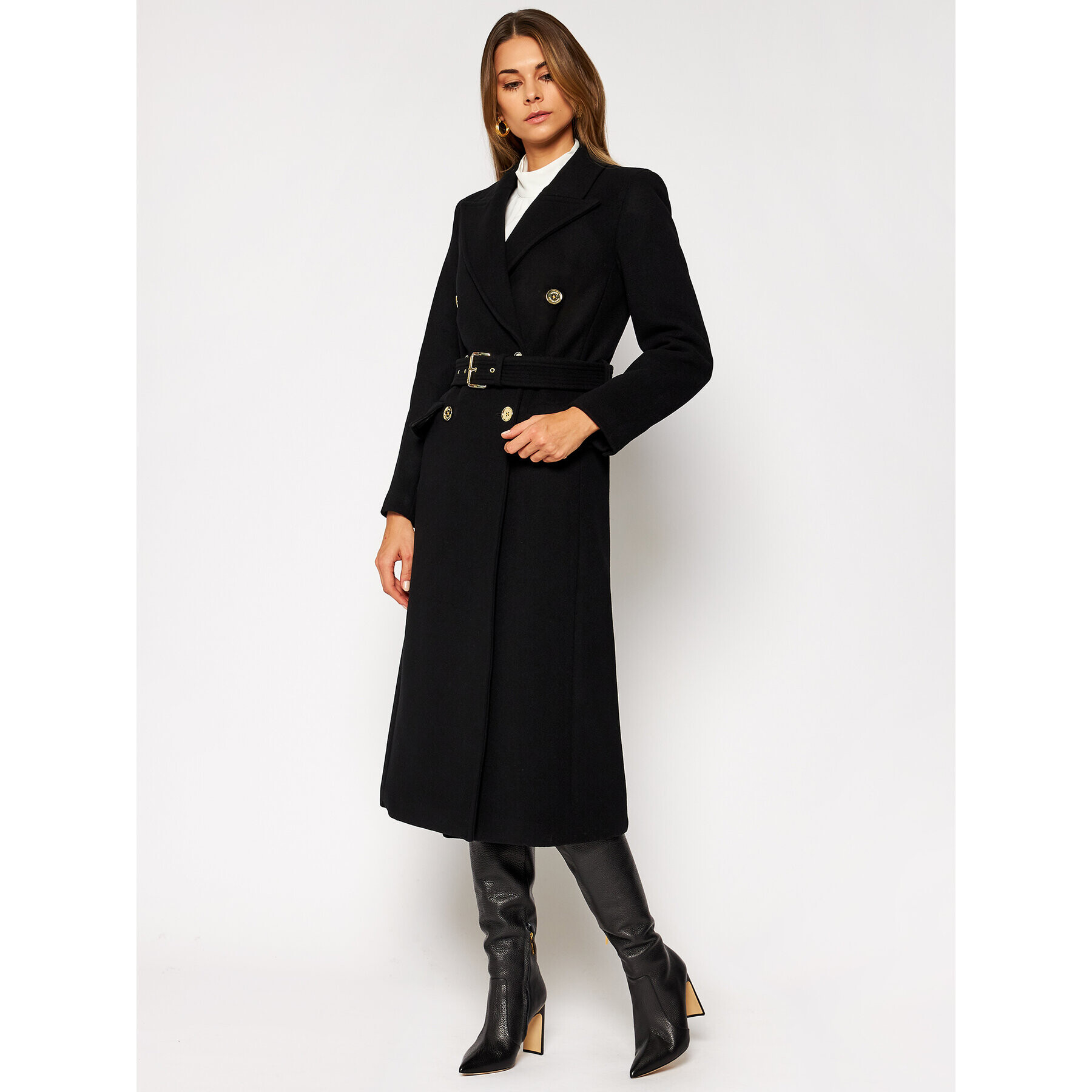 MICHAEL Michael Kors Вълнено палто MF02J6ZF8P Черен Regular Fit - Pepit.bg
