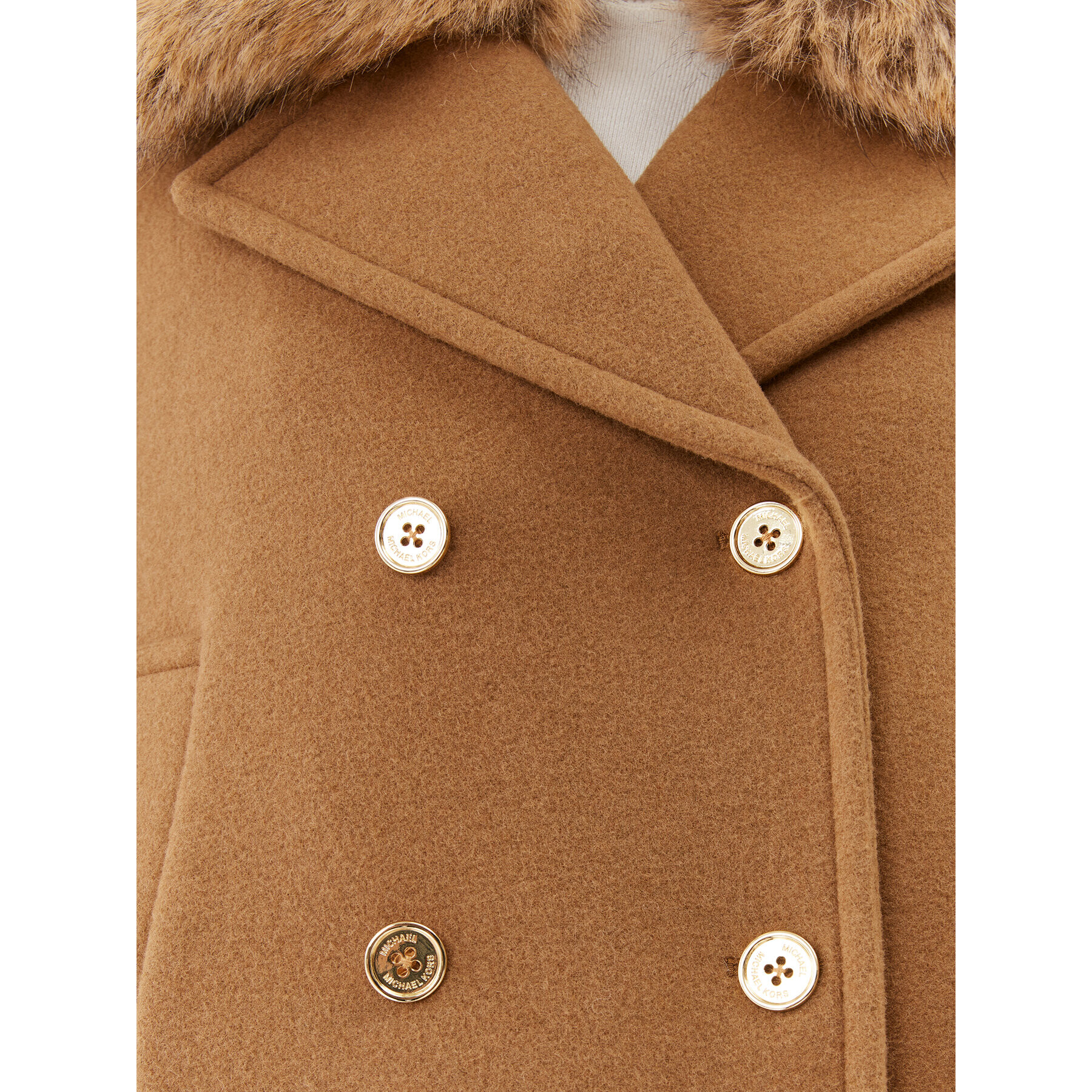 MICHAEL Michael Kors Вълнено палто MF320B6F8P Бежов Regular Fit - Pepit.bg