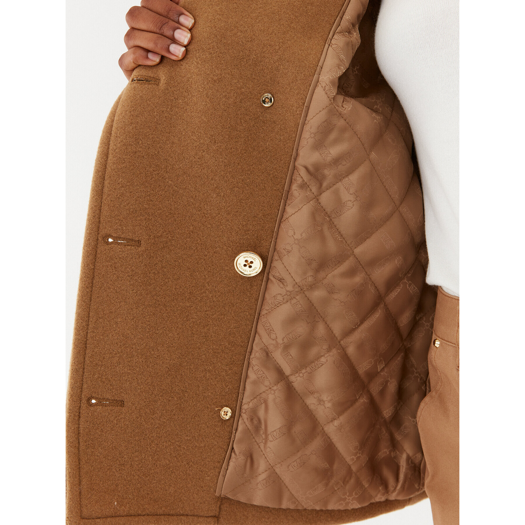 MICHAEL Michael Kors Вълнено палто MF320B6F8P Бежов Regular Fit - Pepit.bg