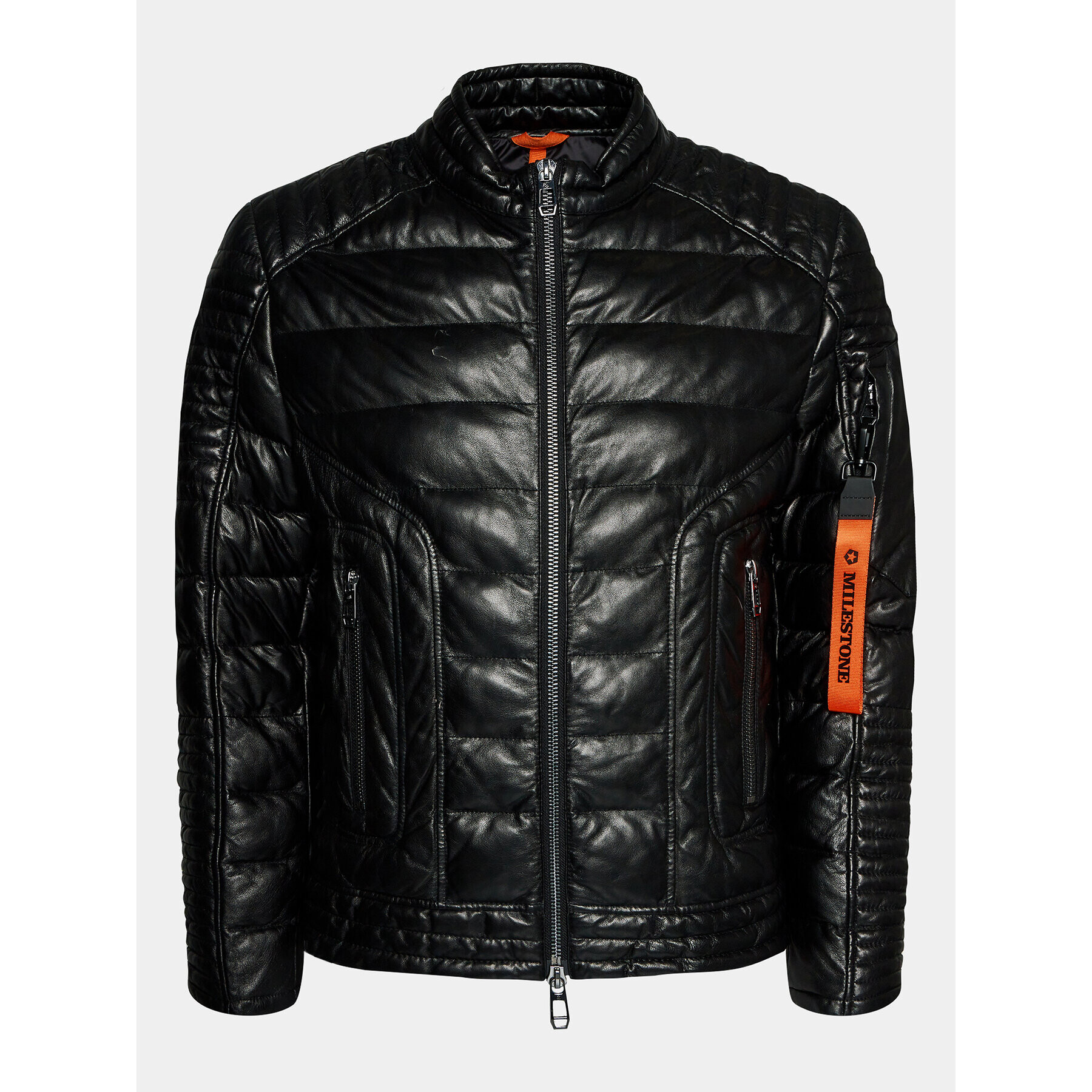 Milestone Кожено яке 331040 60395 Черен Regular Fit - Pepit.bg