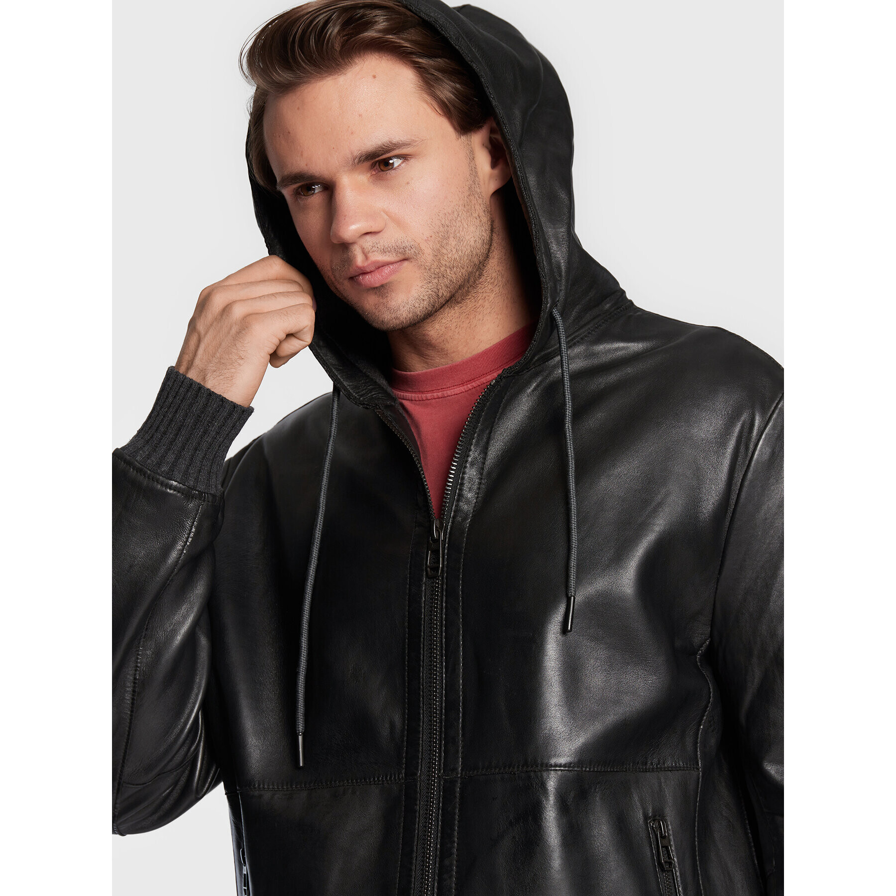 Milestone Кожено яке Alexio 231056 60185 Черен Regular Fit - Pepit.bg