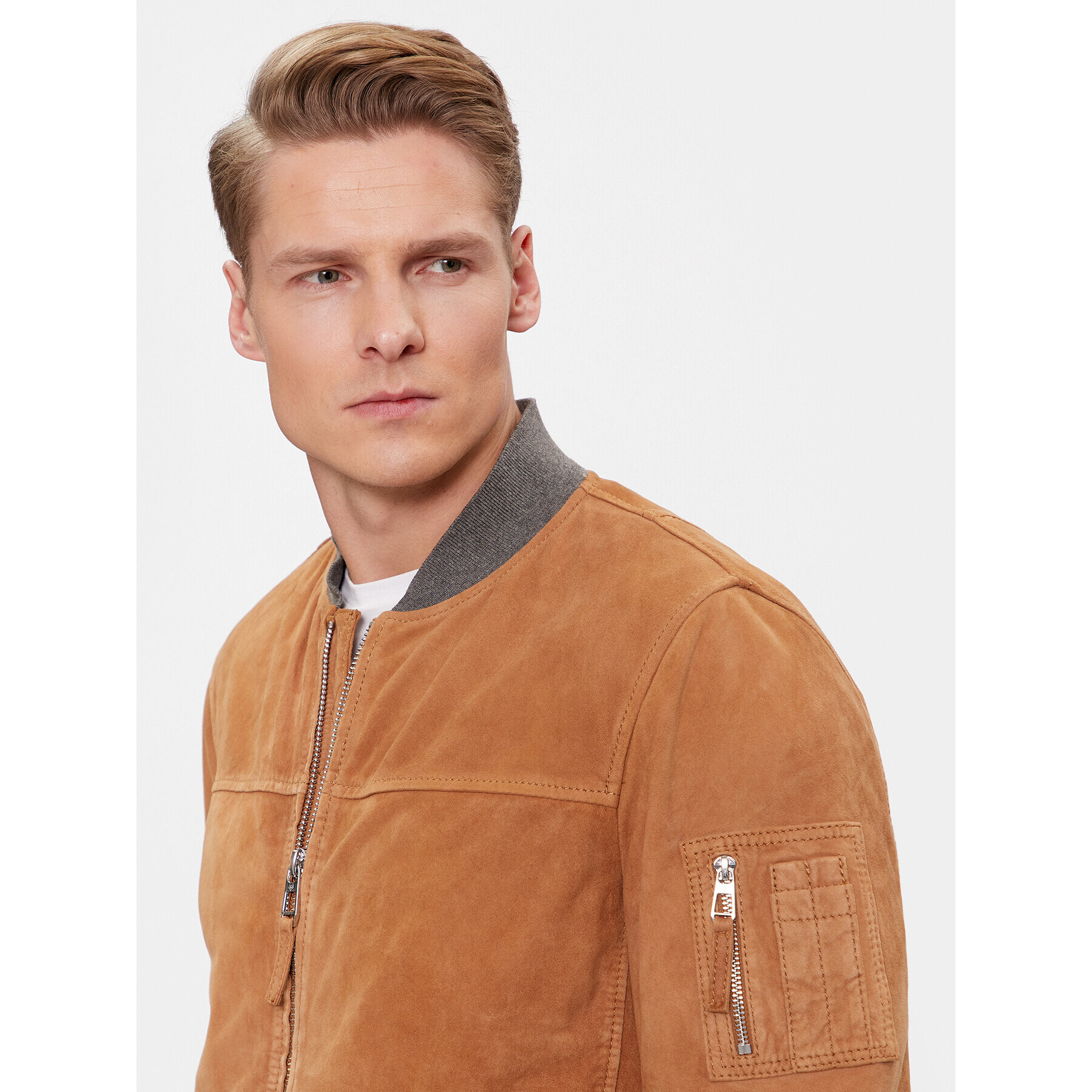 Milestone Кожено яке Amadeo 411607 60370 Кафяв Regular Fit - Pepit.bg