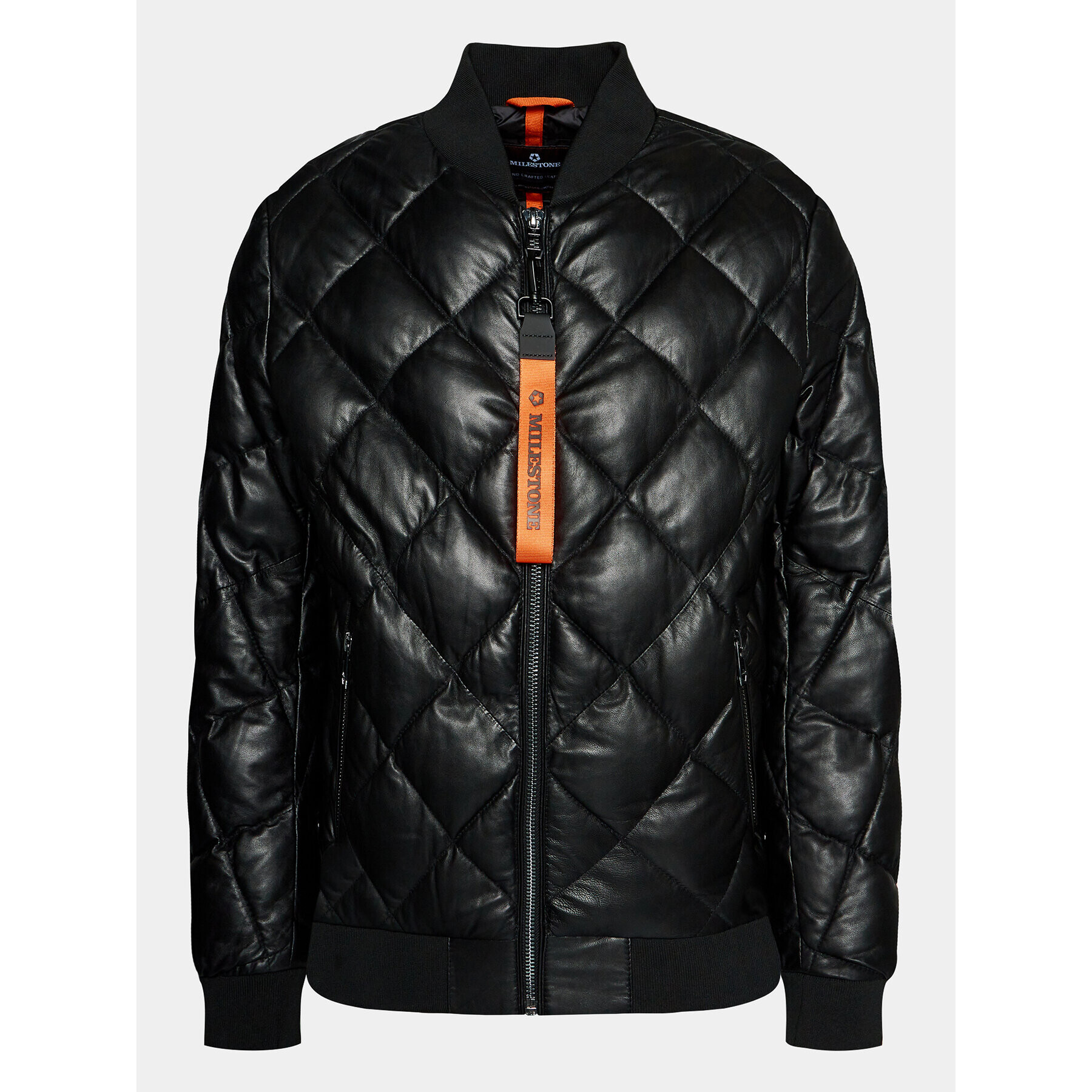 Milestone Кожено яке Athos 331040 20850 Черен Regular Fit - Pepit.bg