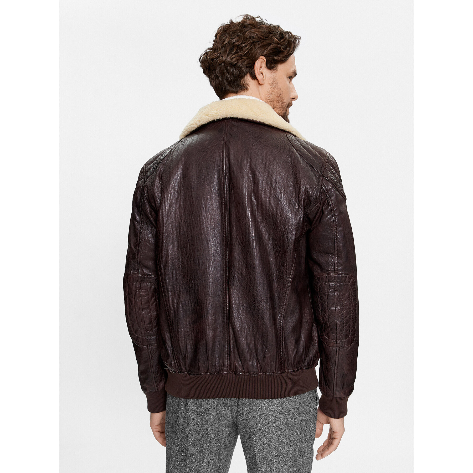 Milestone Кожено яке Ben 331070 60295 Кафяв Regular Fit - Pepit.bg