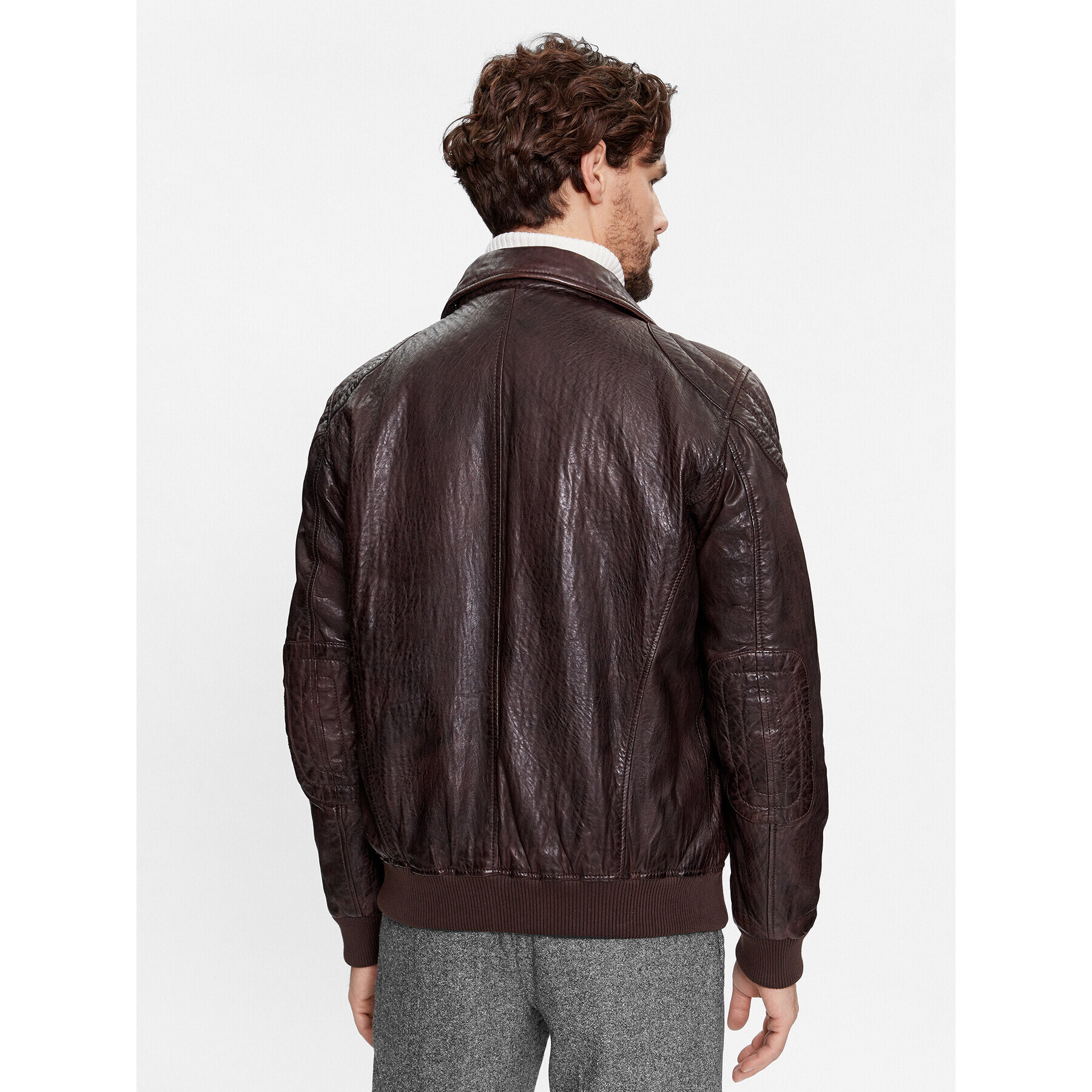 Milestone Кожено яке Ben 331070 60295 Кафяв Regular Fit - Pepit.bg