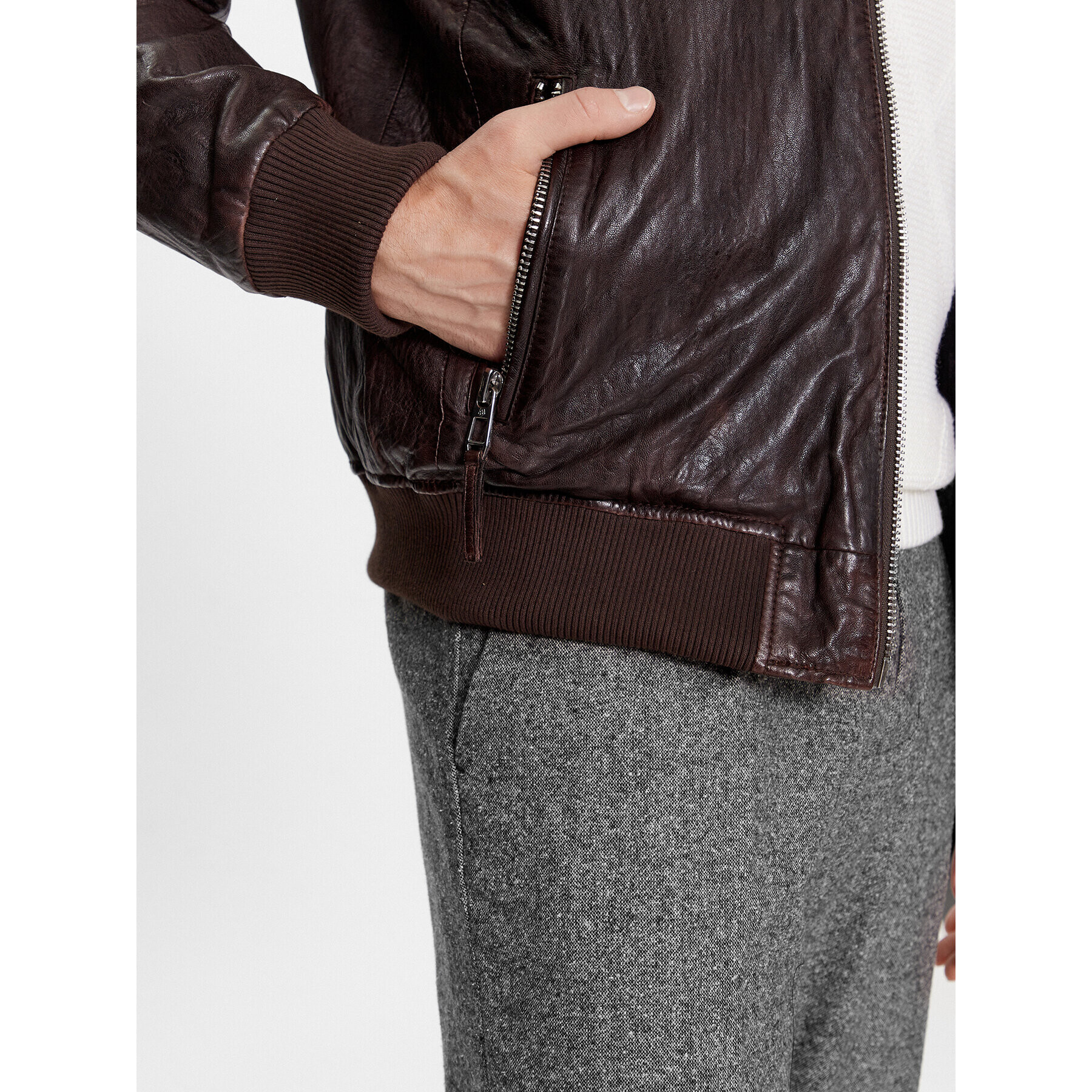 Milestone Кожено яке Ben 331070 60295 Кафяв Regular Fit - Pepit.bg