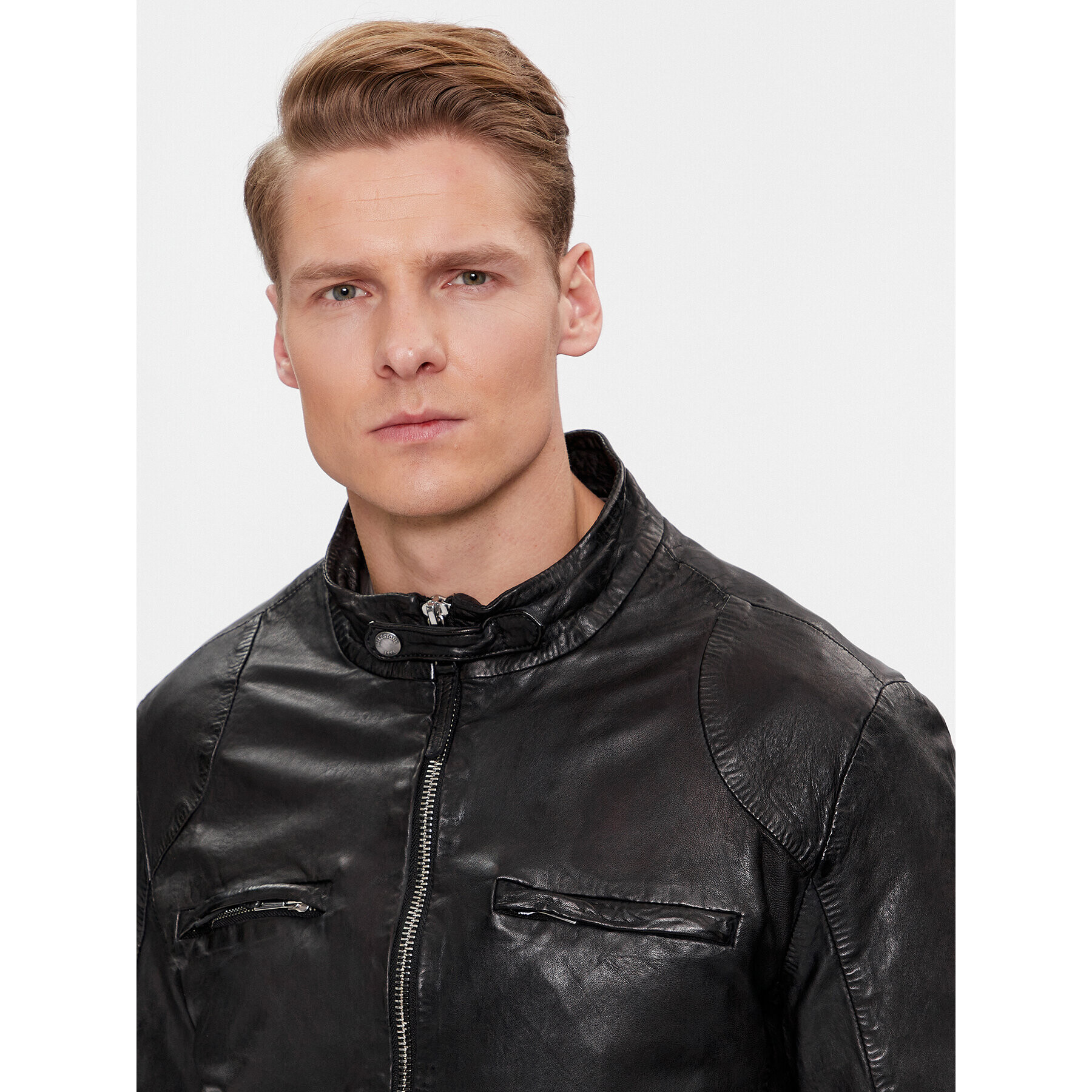 Milestone Кожено яке Fidelio 411069 60390 Черен Regular Fit - Pepit.bg