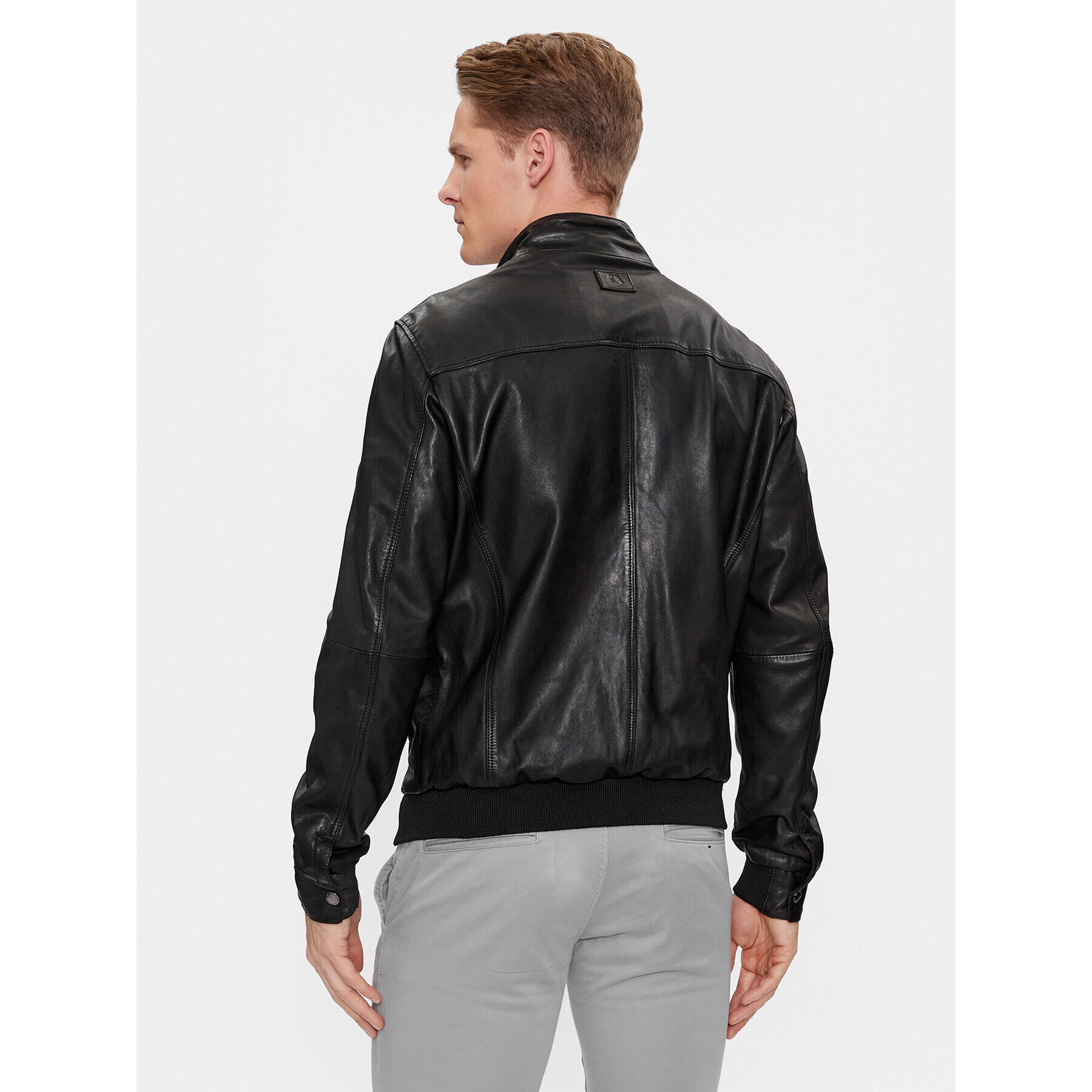 Milestone Кожено яке Gilberto 411059 60395 Черен Regular Fit - Pepit.bg