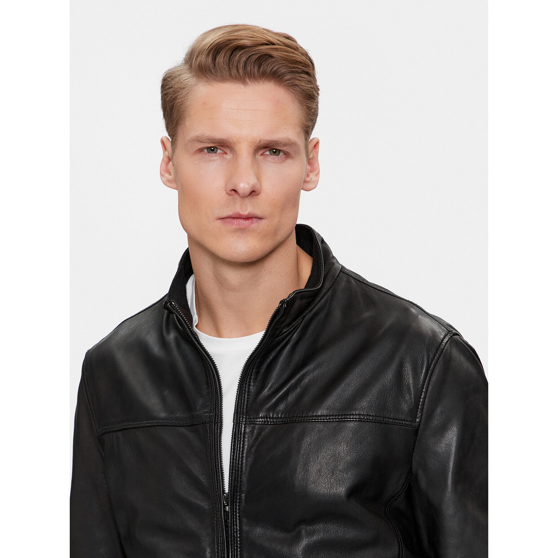 Milestone Кожено яке Gilberto 411059 60395 Черен Regular Fit - Pepit.bg