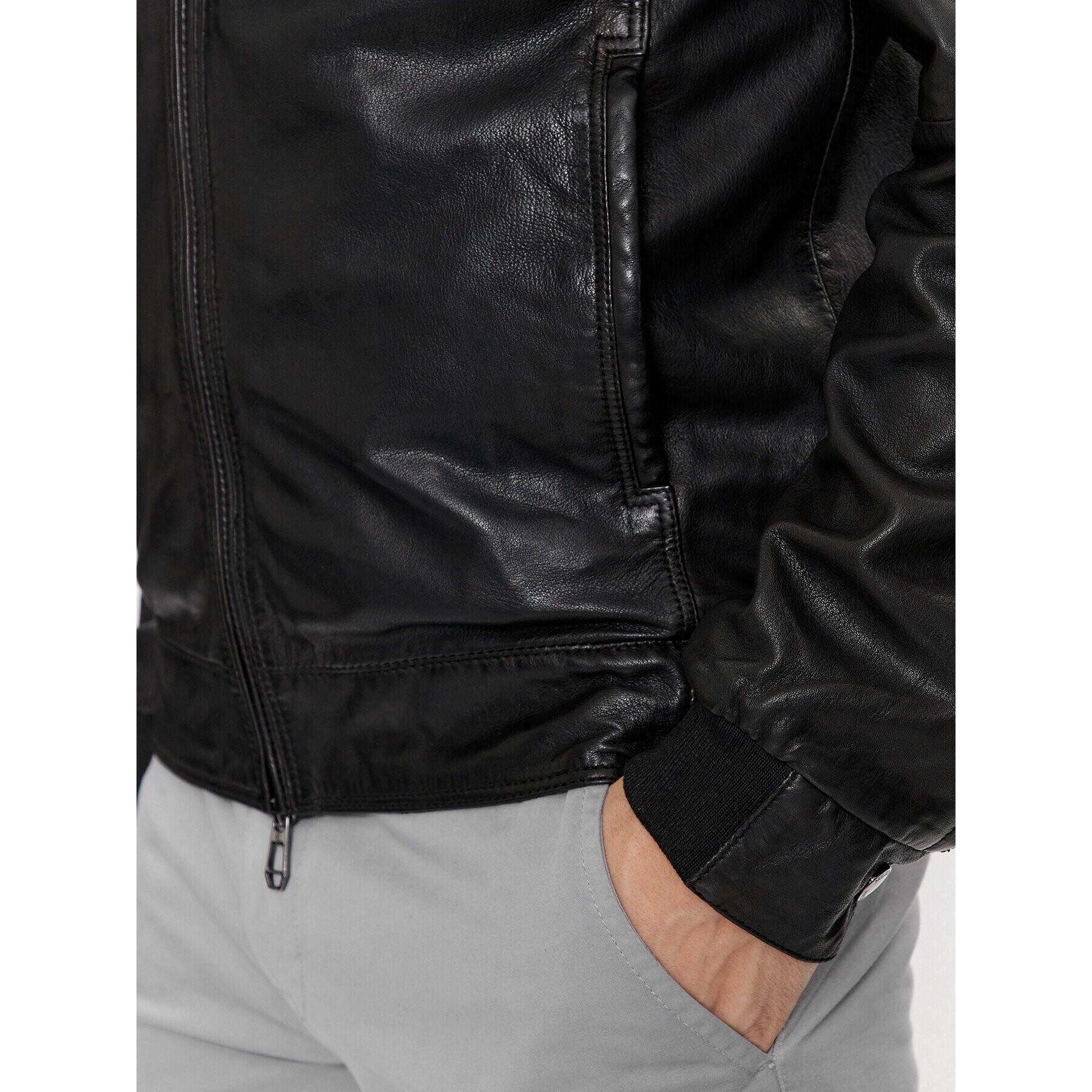 Milestone Кожено яке Gilberto 411059 60395 Черен Regular Fit - Pepit.bg