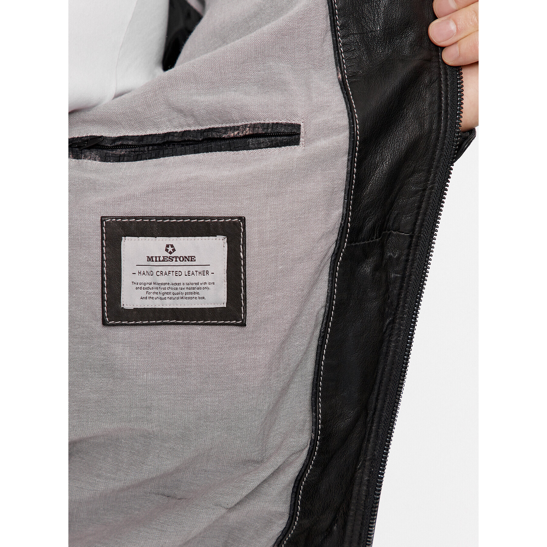 Milestone Кожено яке Gilberto 411059 60395 Черен Regular Fit - Pepit.bg