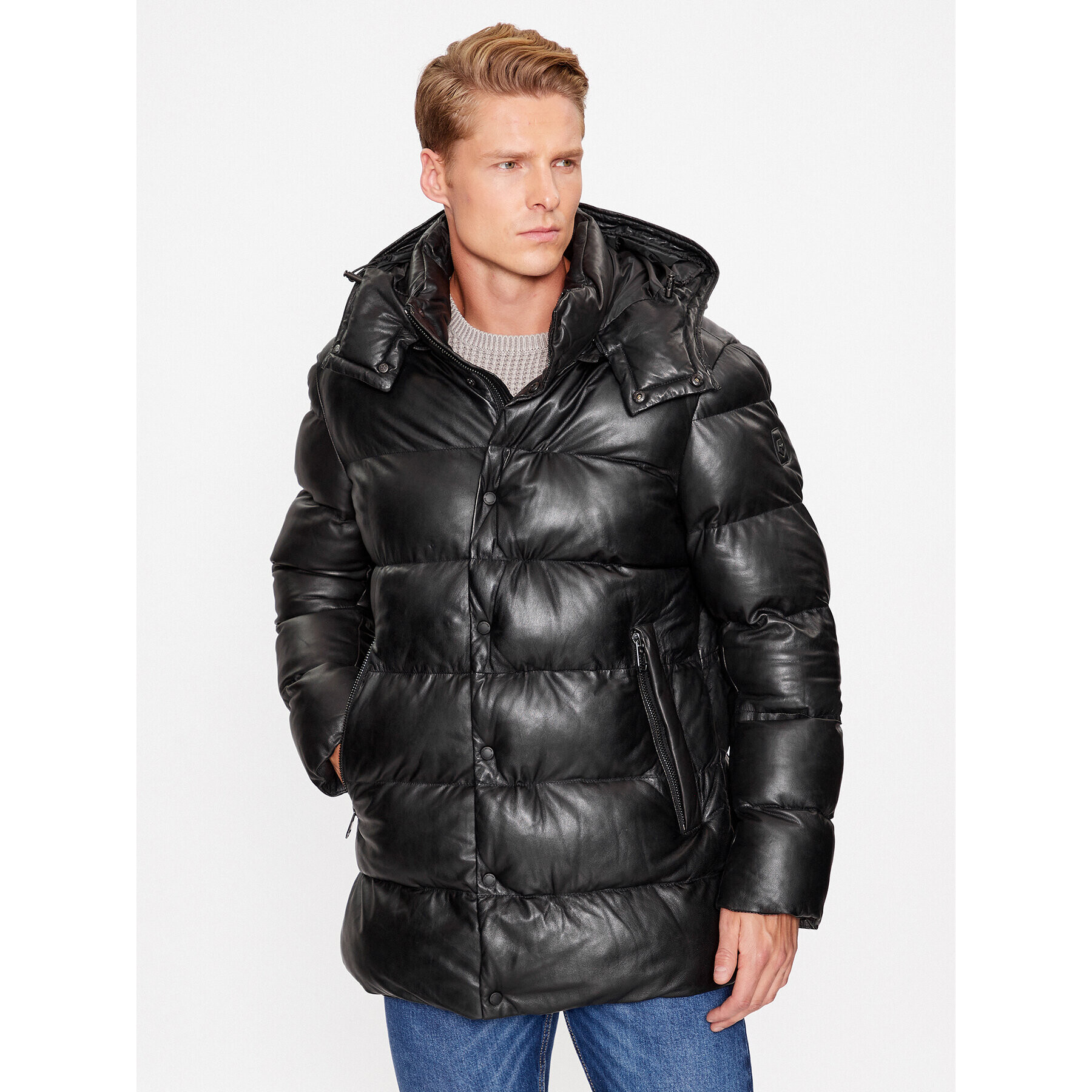 Milestone Кожено яке Lando 331040 20840 Черен Regular Fit - Pepit.bg