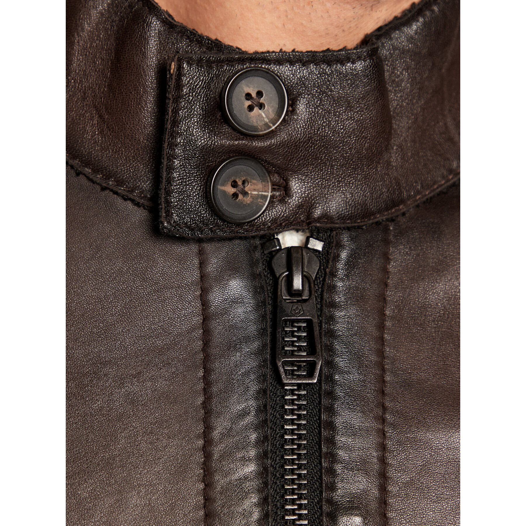 Milestone Кожено яке Lorenz 231056 60175 Кафяв Regular Fit - Pepit.bg