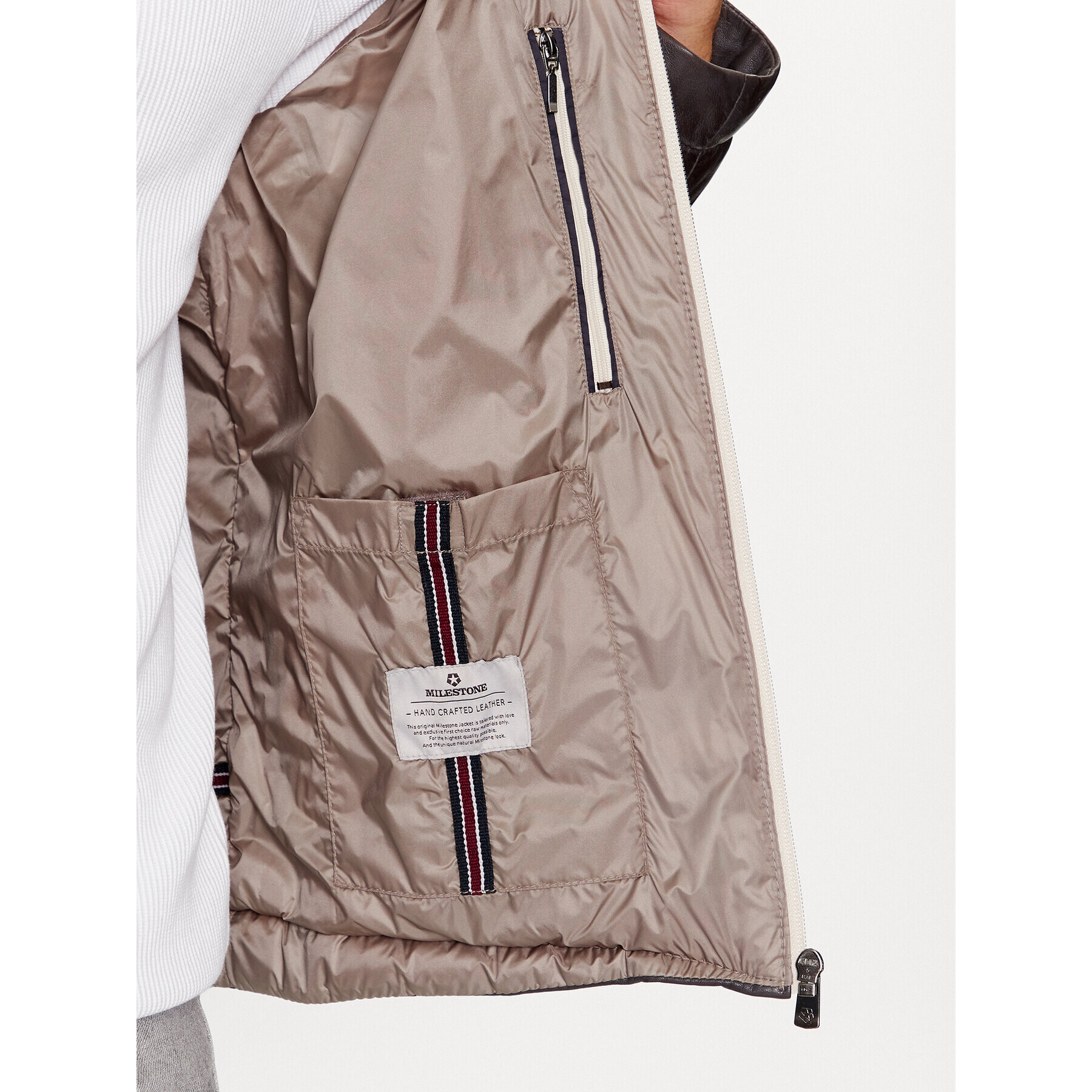 Milestone Кожено яке Malik 331019 60215 Сив Regular Fit - Pepit.bg