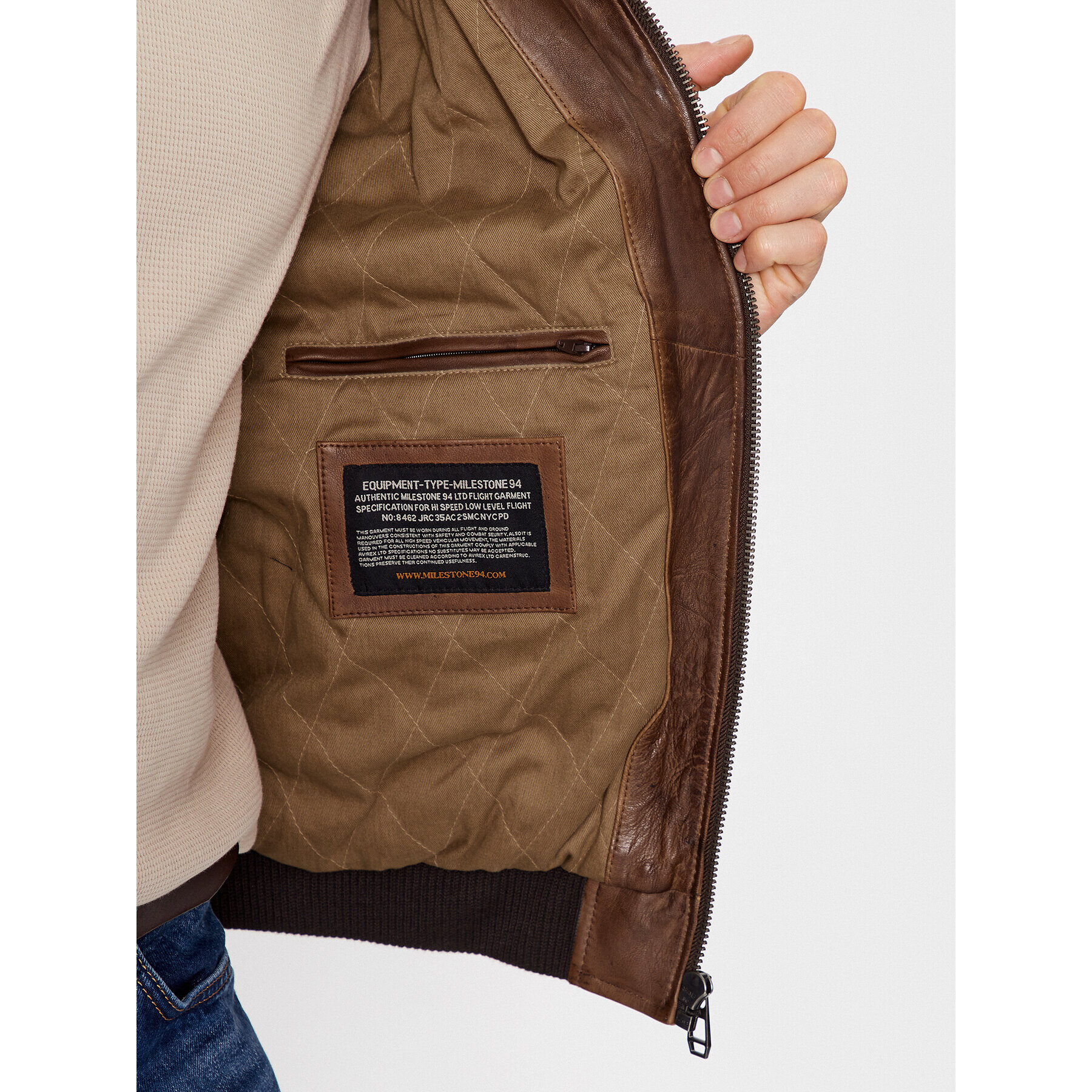 Milestone Кожено яке Matti 331006 60400 Кафяв Regular Fit - Pepit.bg