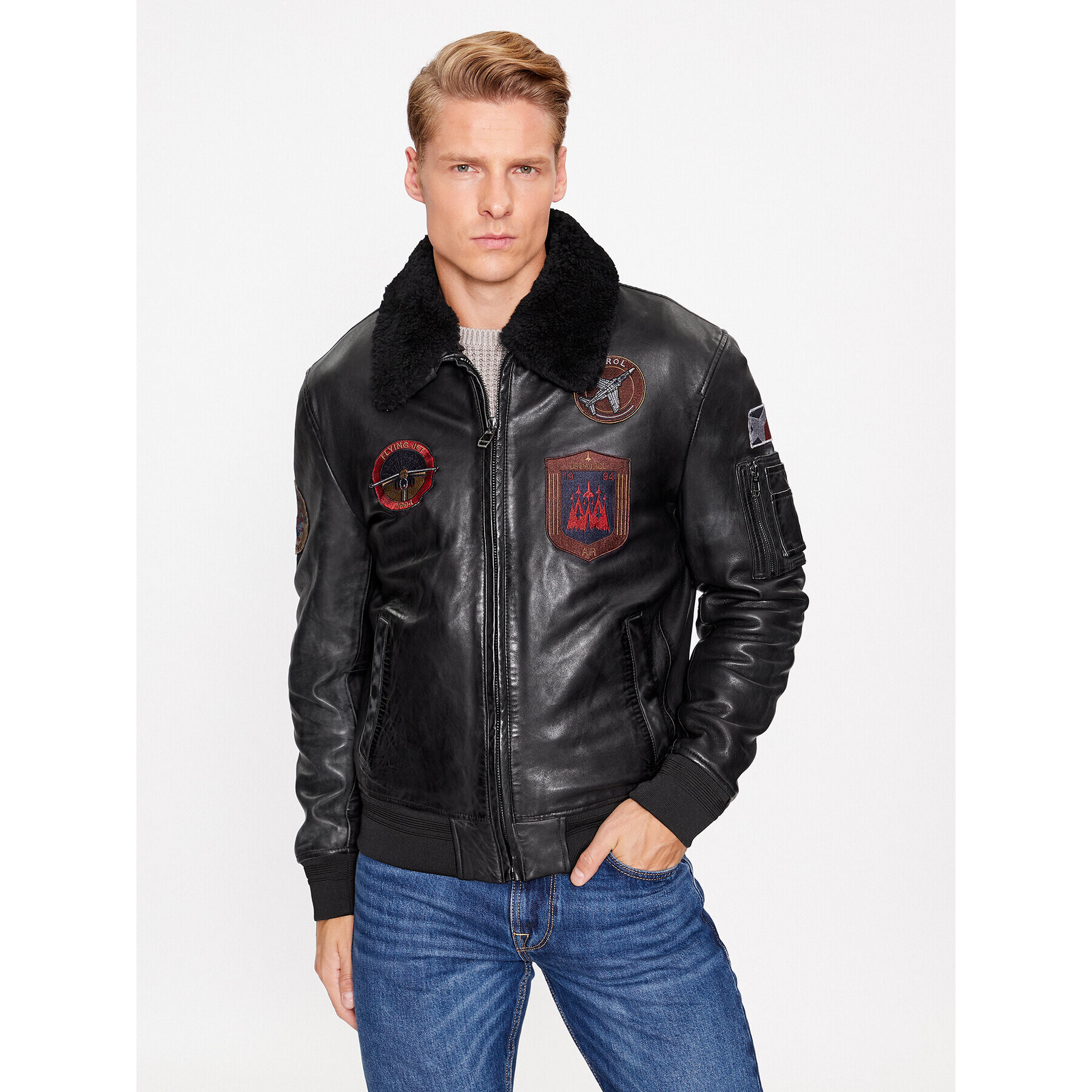 Milestone Кожено яке Maverick 331041 20860 Черен Regular Fit - Pepit.bg
