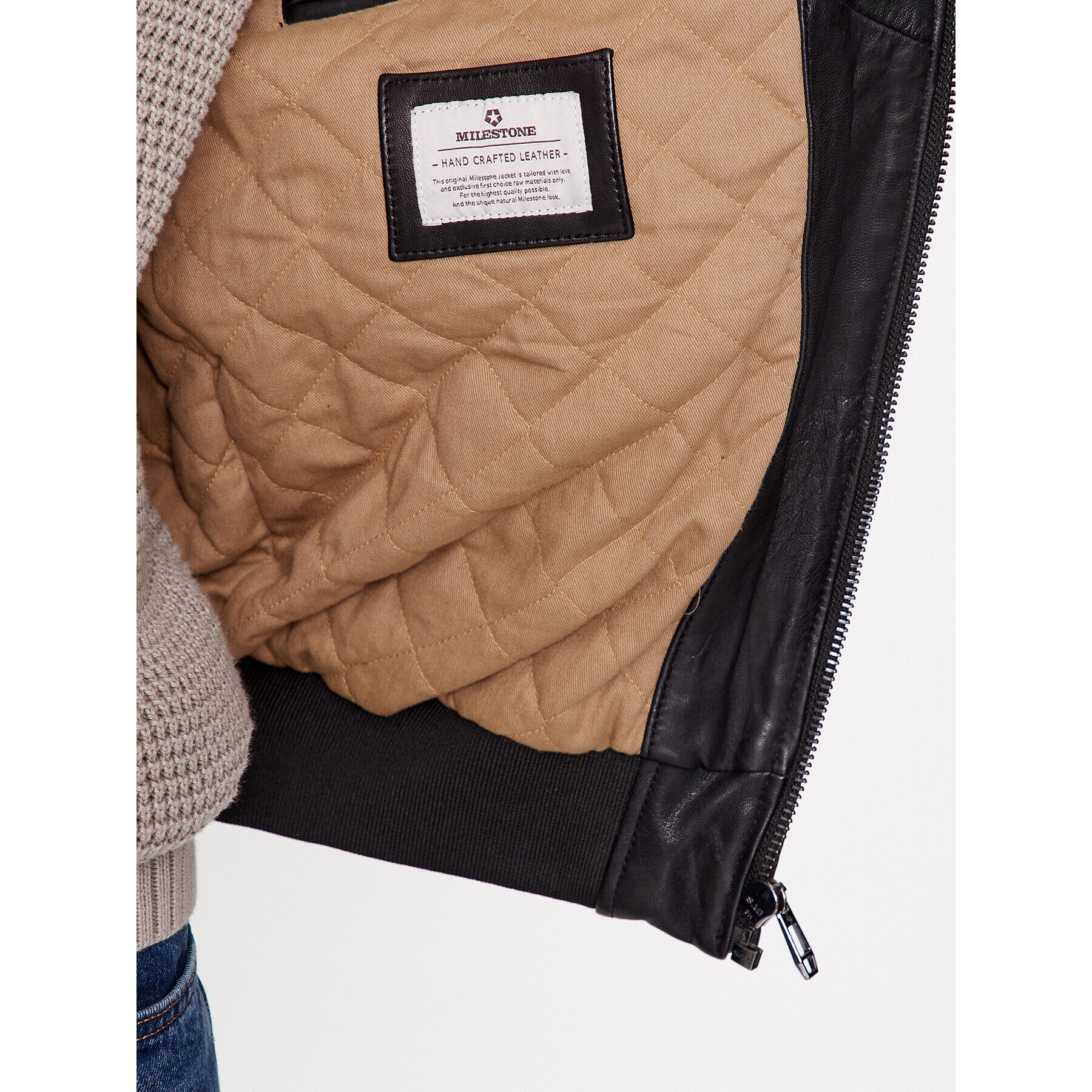 Milestone Кожено яке Maverick 331041 20860 Черен Regular Fit - Pepit.bg