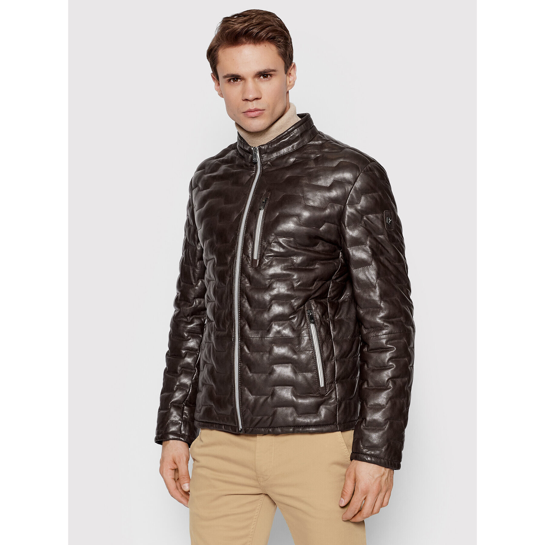Milestone Кожено яке Ms-Salerno 211019 60085 Кафяв Regular Fit - Pepit.bg