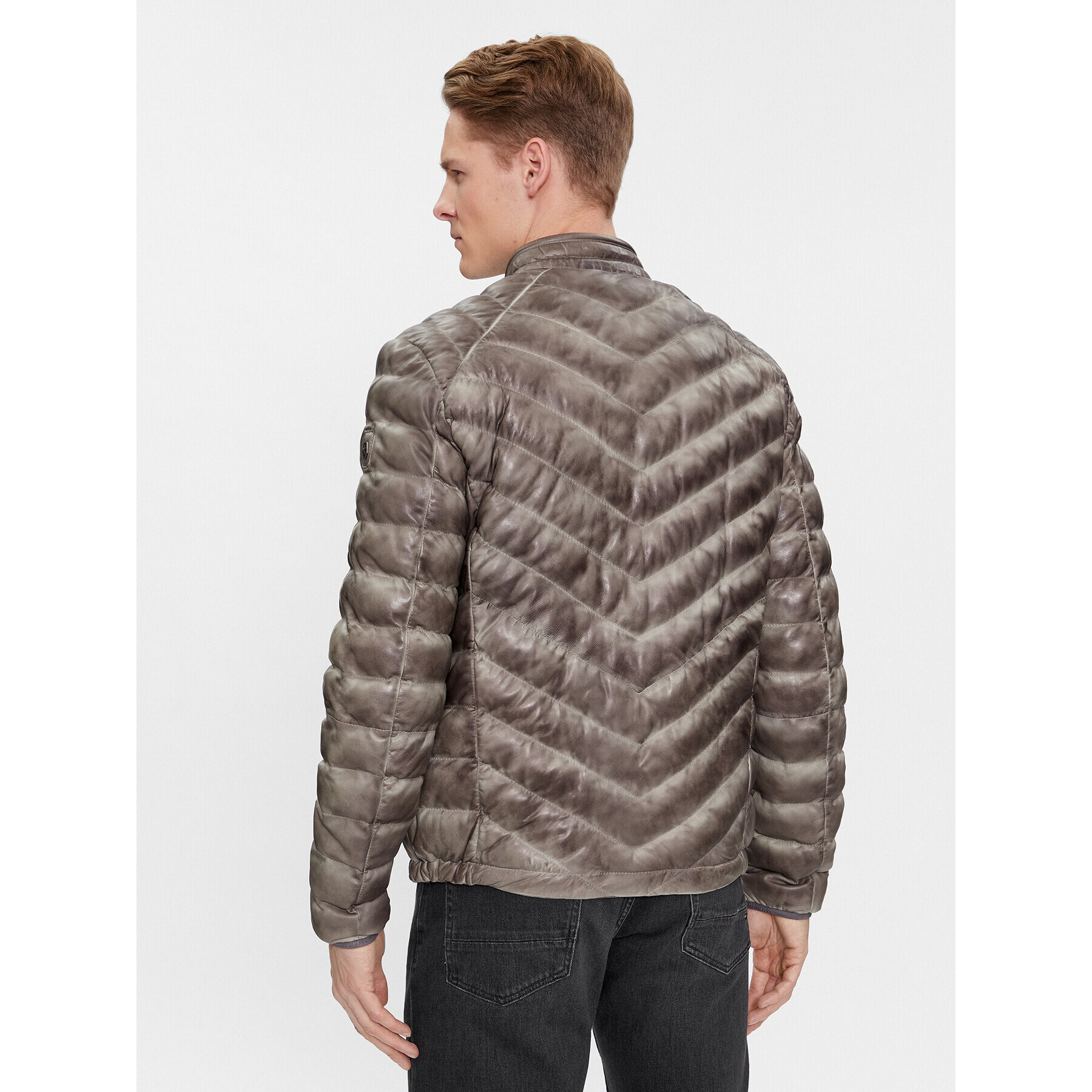 Milestone Кожено яке Msiseo 411013 60310 Сив Regular Fit - Pepit.bg