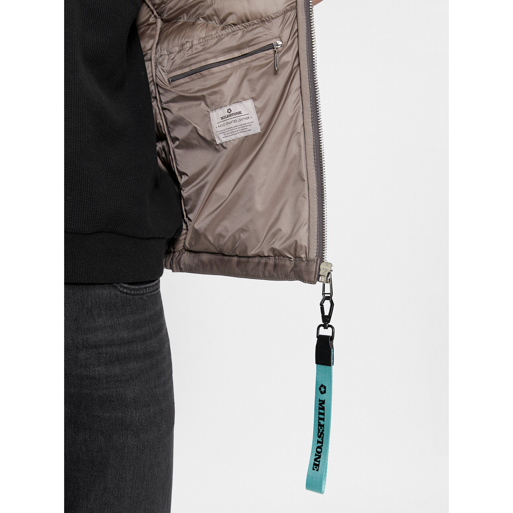 Milestone Кожено яке Msiseo 411013 60310 Сив Regular Fit - Pepit.bg