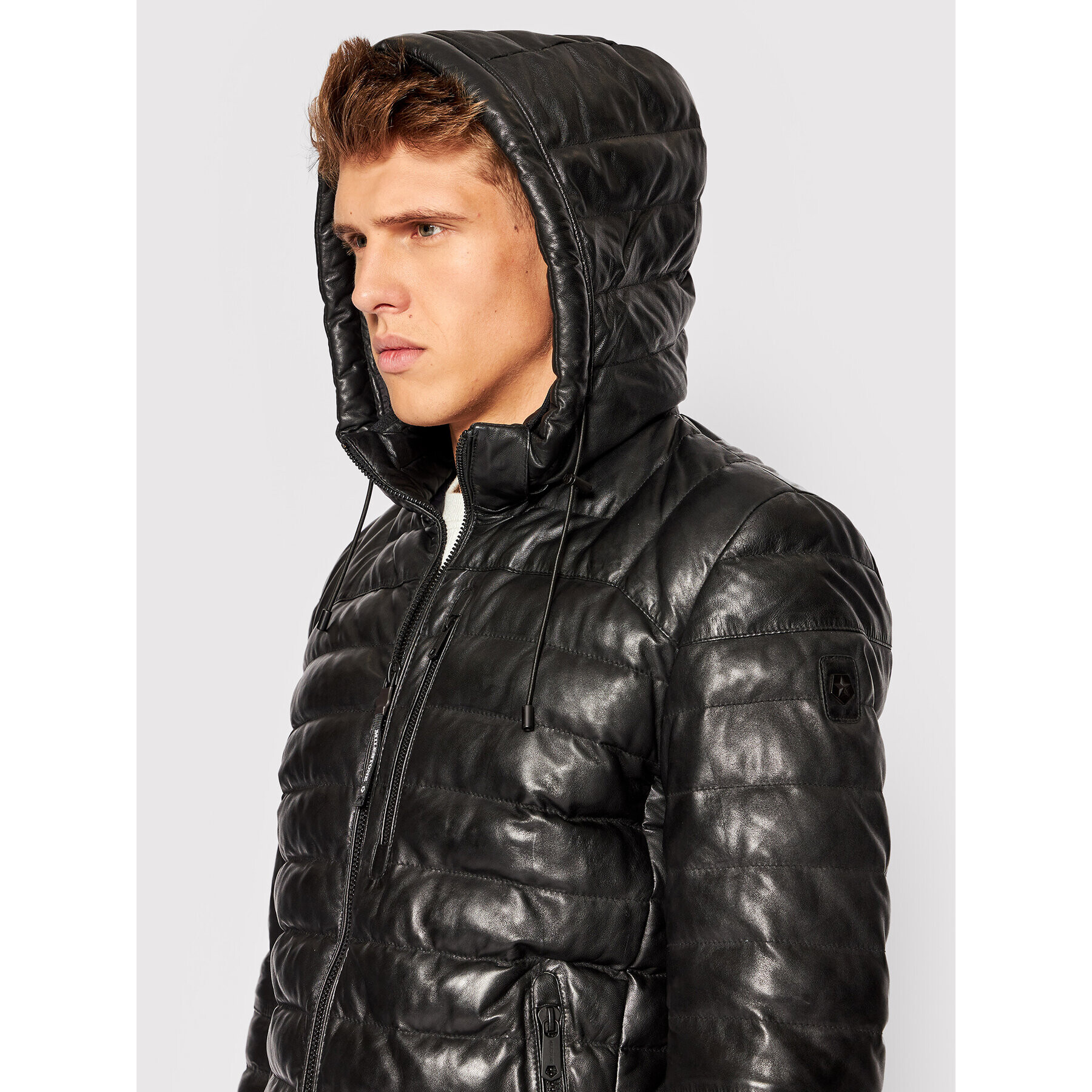 Milestone Кожено яке Trento 231019 60155 Черен Regular Fit - Pepit.bg
