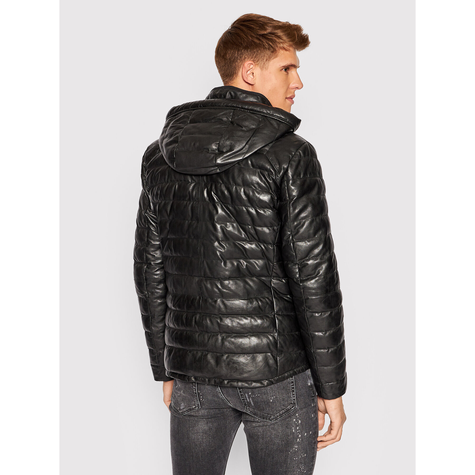 Milestone Кожено яке Trento 231019 60155 Черен Regular Fit - Pepit.bg