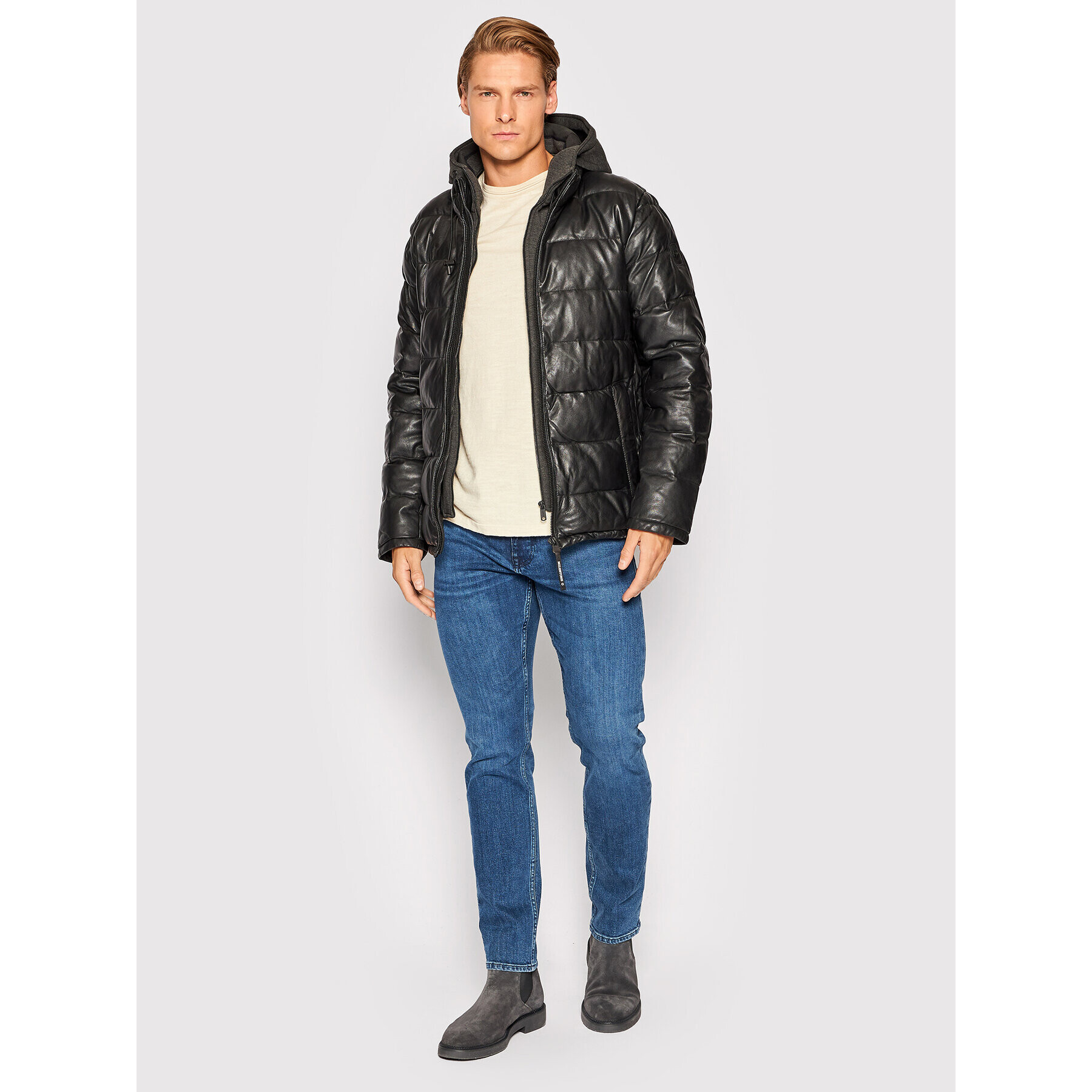 Milestone Пухено яке Claudio 231019 60150 Черен Regular Fit - Pepit.bg