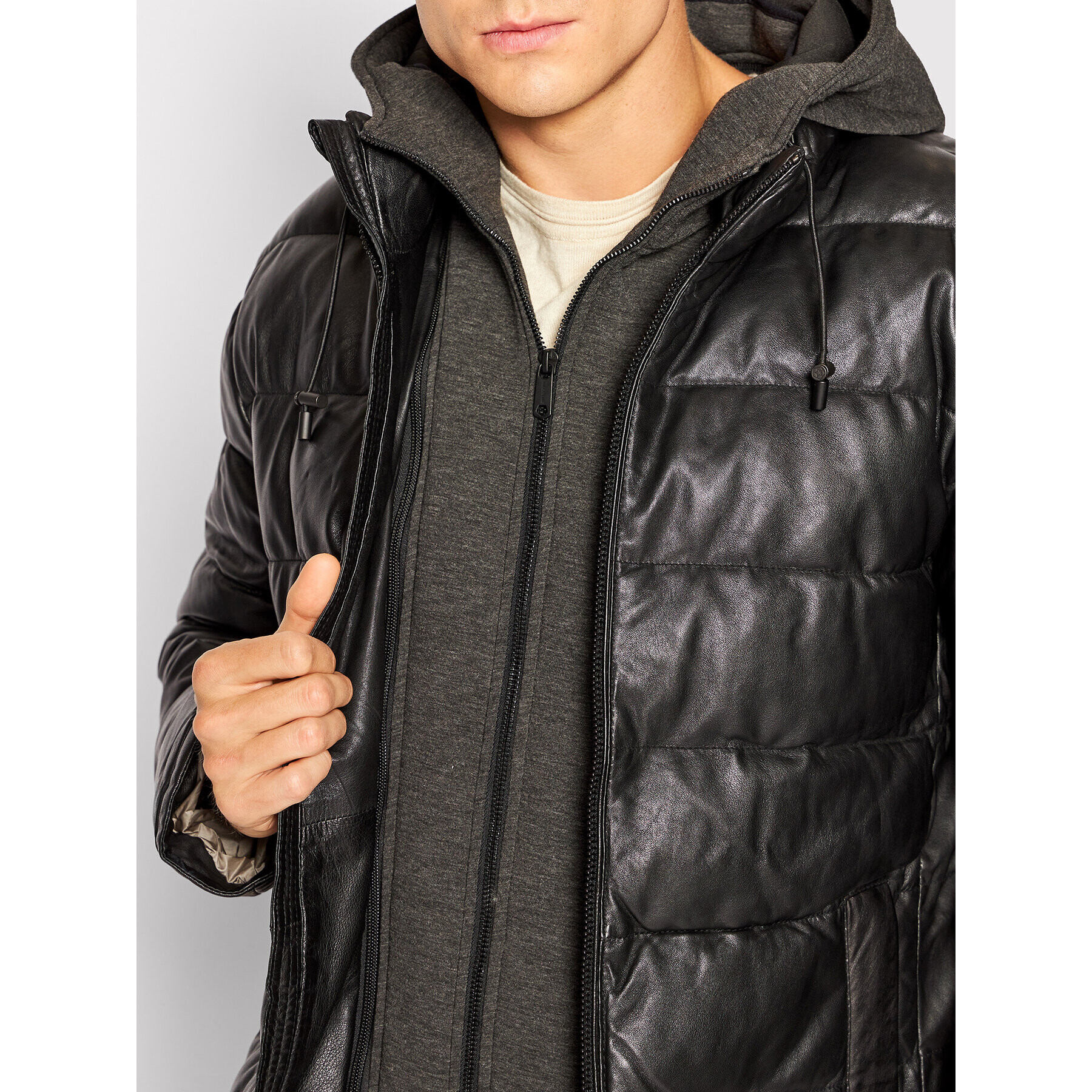 Milestone Пухено яке Claudio 231019 60150 Черен Regular Fit - Pepit.bg