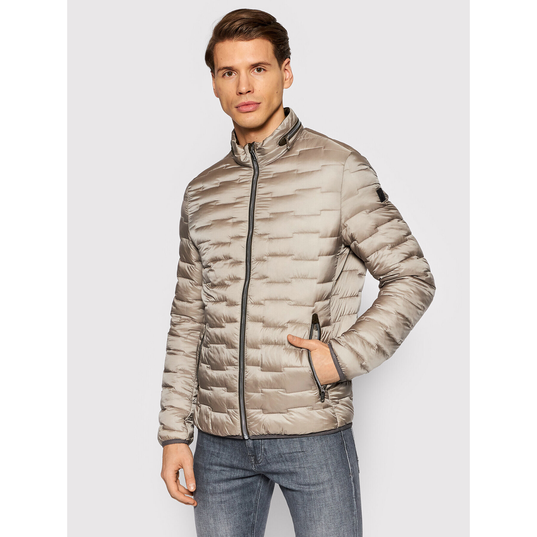 Milestone Пухено яке Cortez 130400 60005 Сив Regular Fit - Pepit.bg