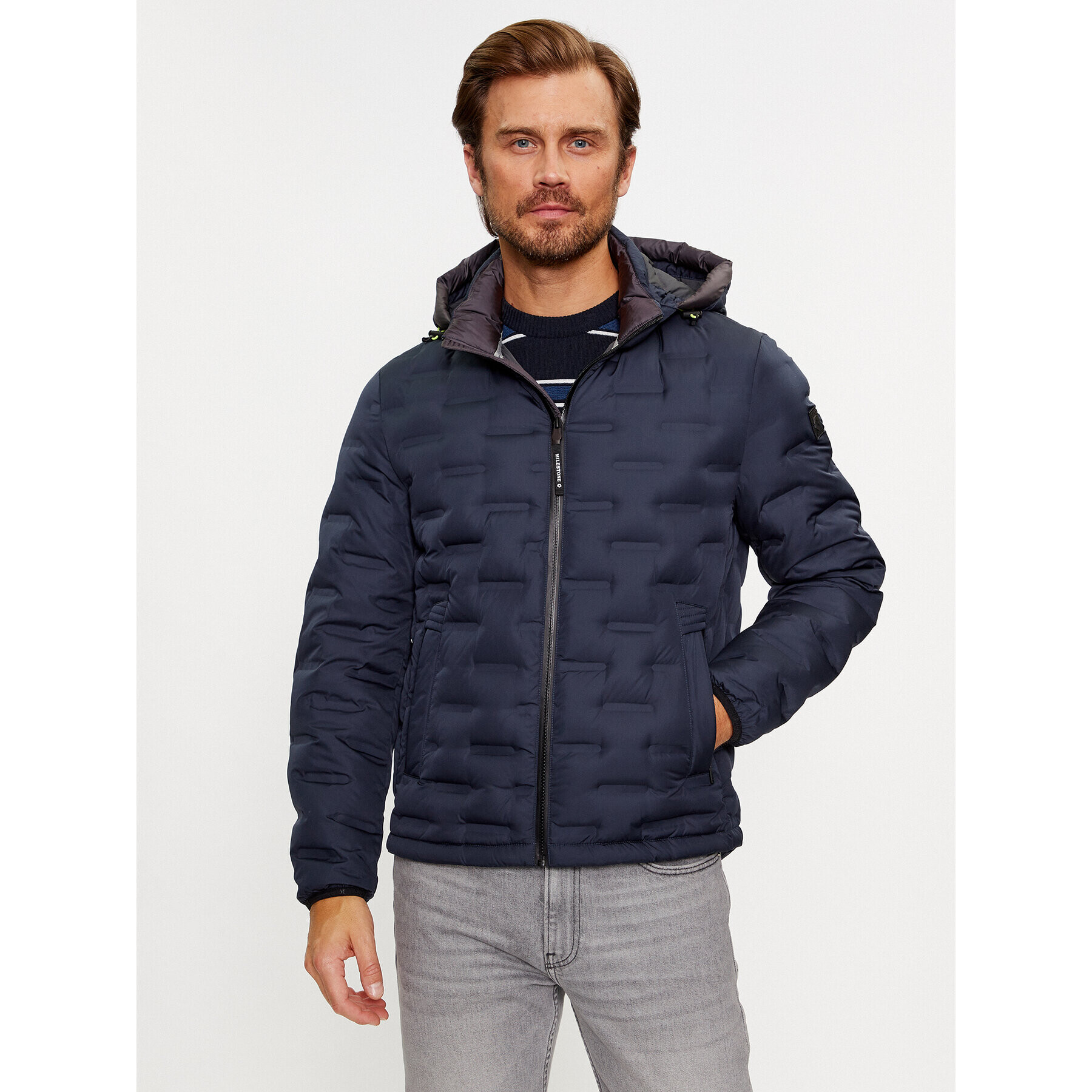 Milestone Пухено яке Bryden 330341 60390 Тъмносин Regular Fit - Pepit.bg