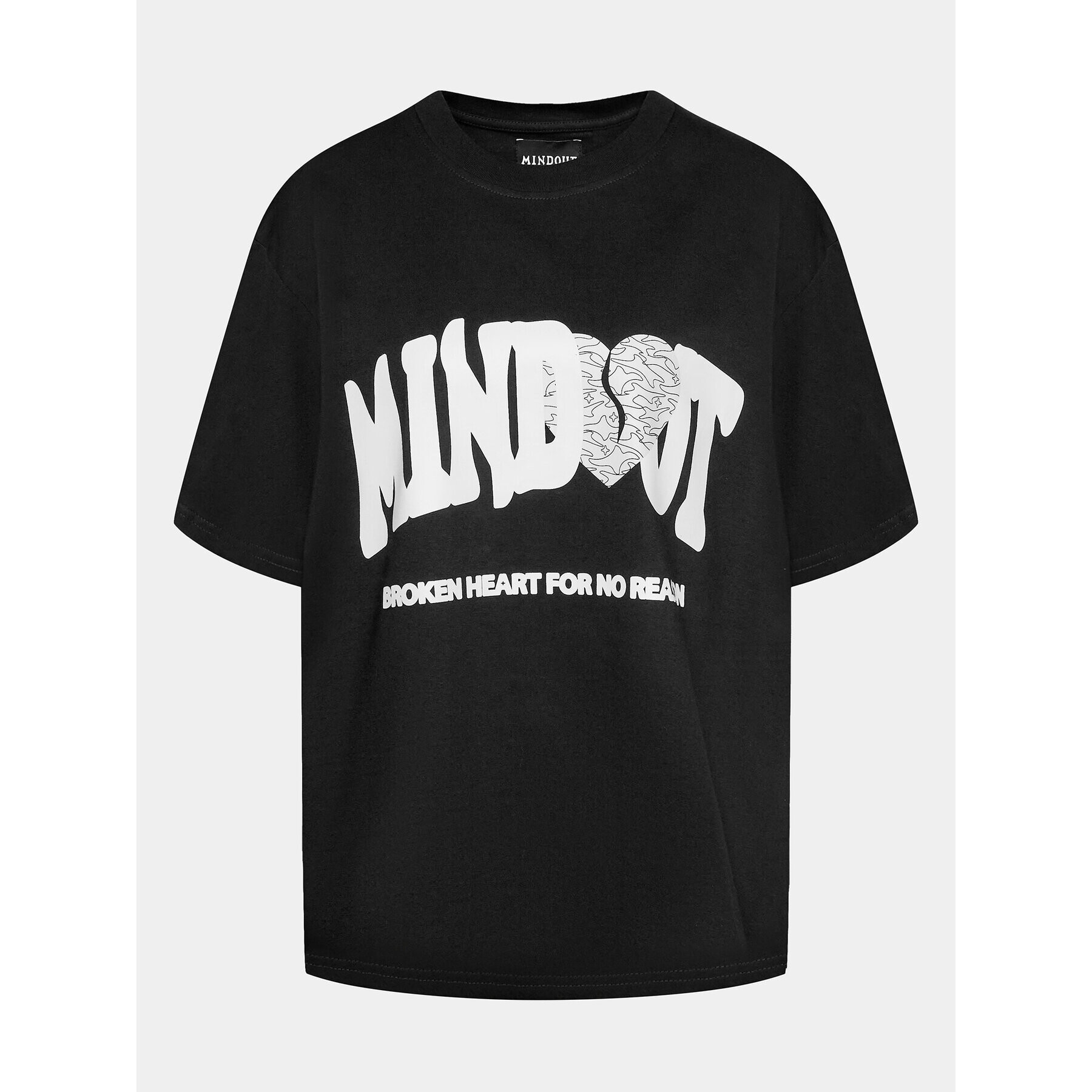 Mindout Тишърт Broken Heart Черен Boxy Fit - Pepit.bg