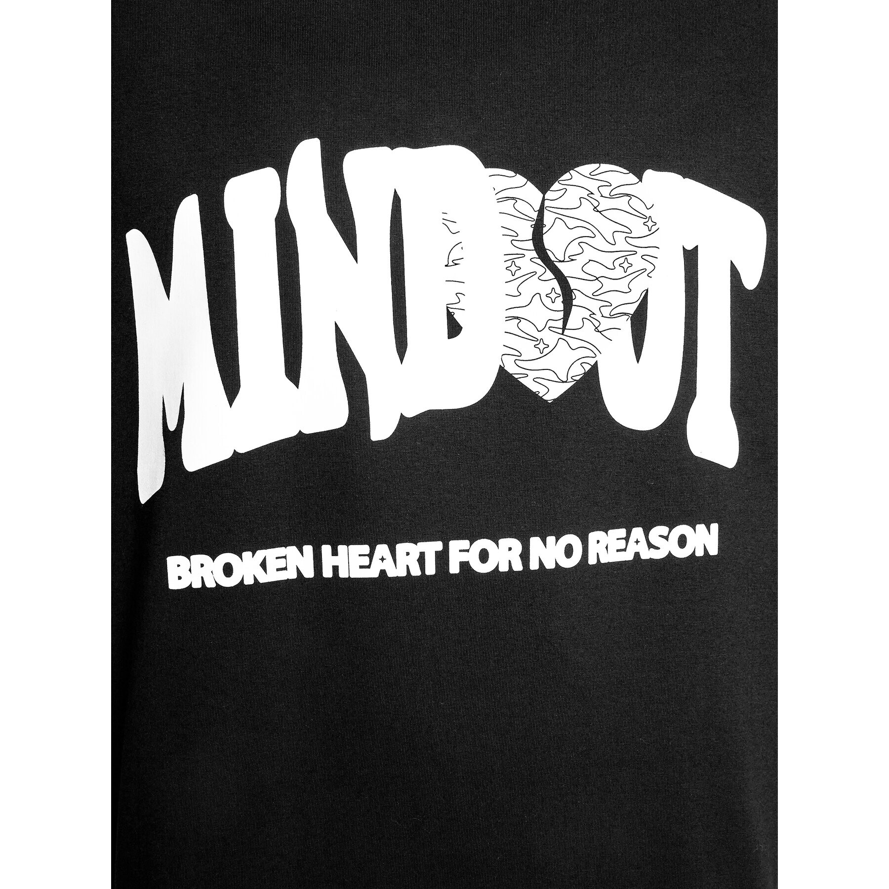 Mindout Тишърт Broken Heart Черен Boxy Fit - Pepit.bg